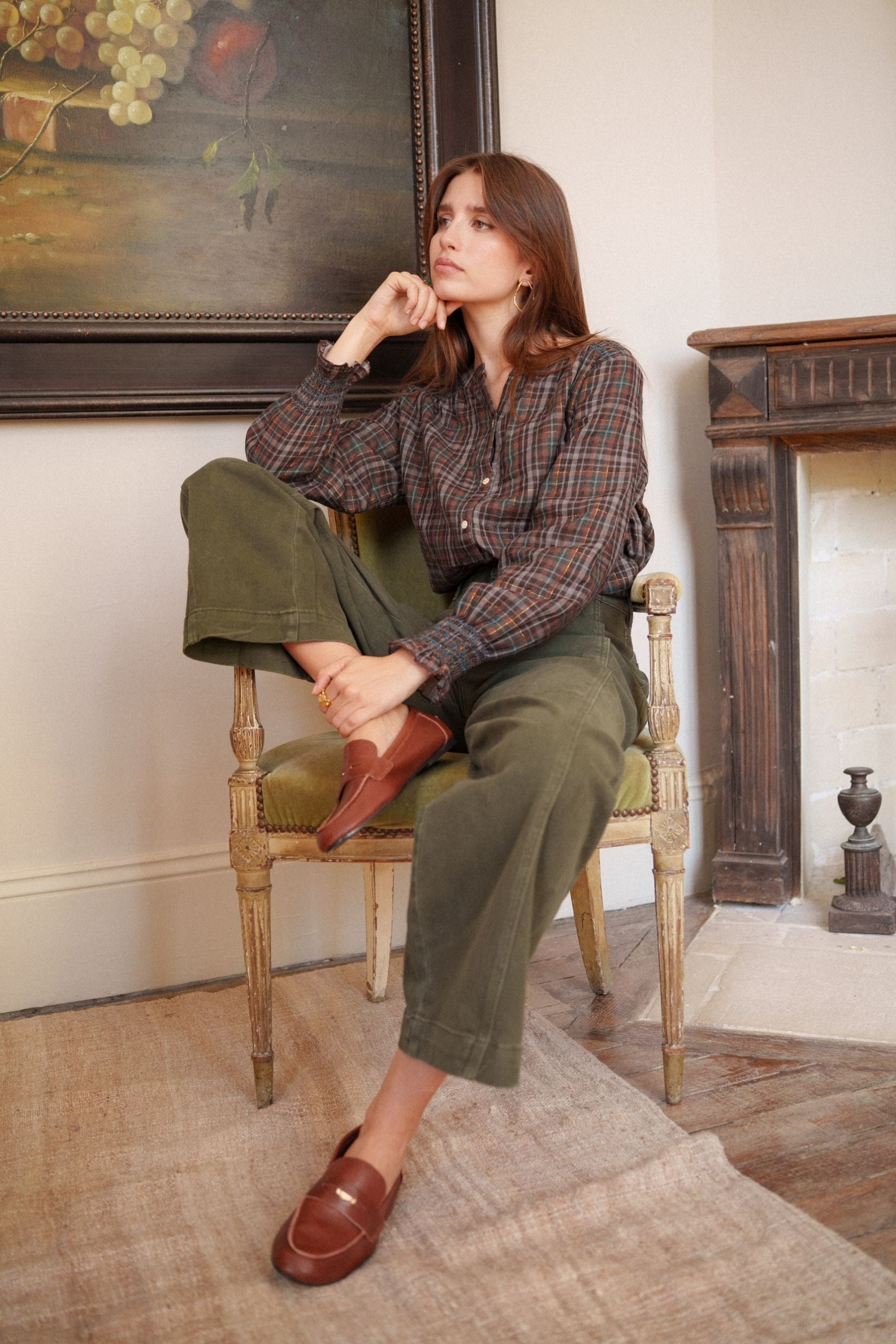 Maison Onado Siméon jean barrel kaki taille haute