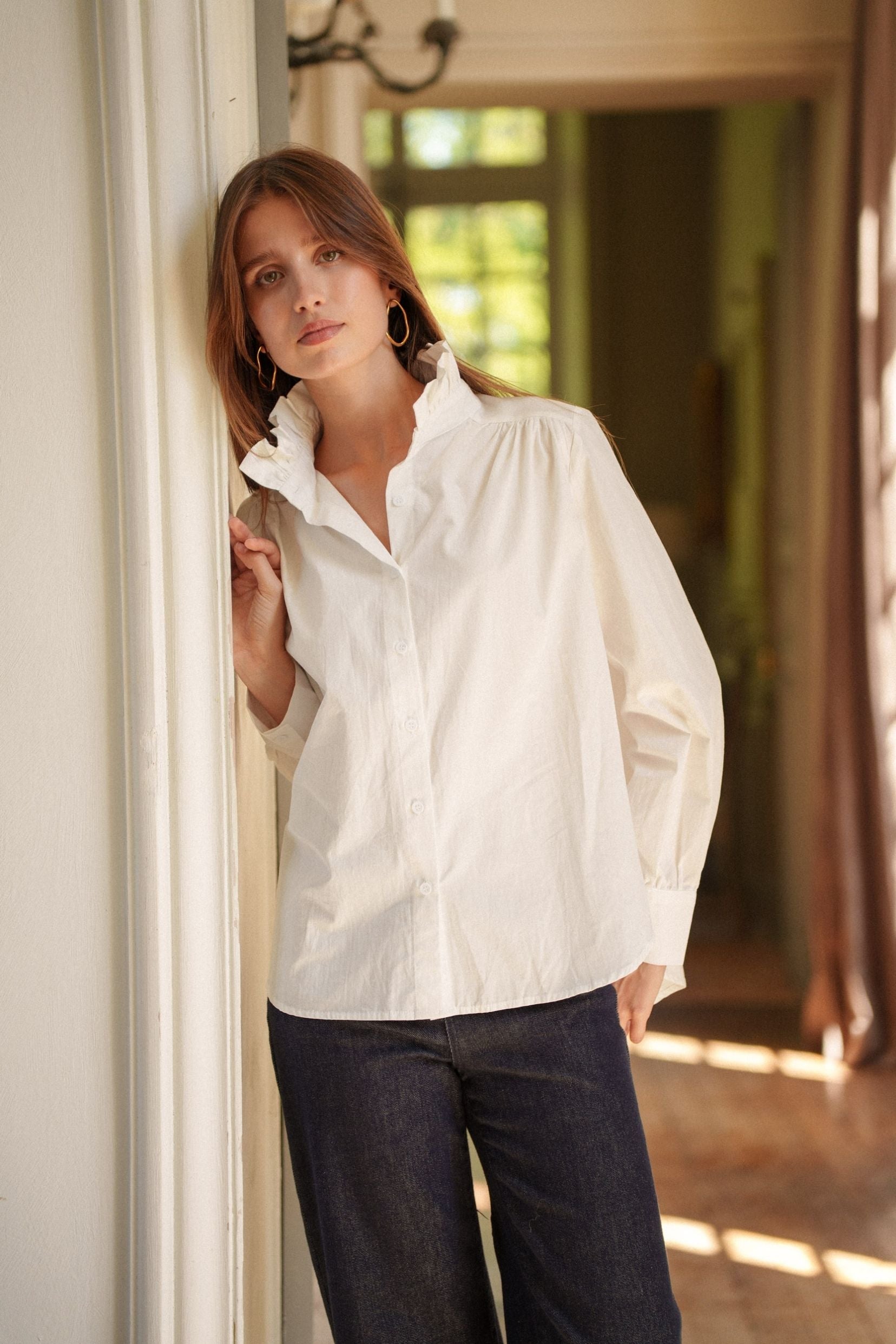 Maison Onado Ondine chemise coton col volanté