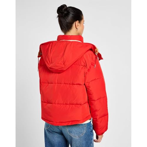 Lee Hooded Short Puffer doudoune femme XS rouge capuche