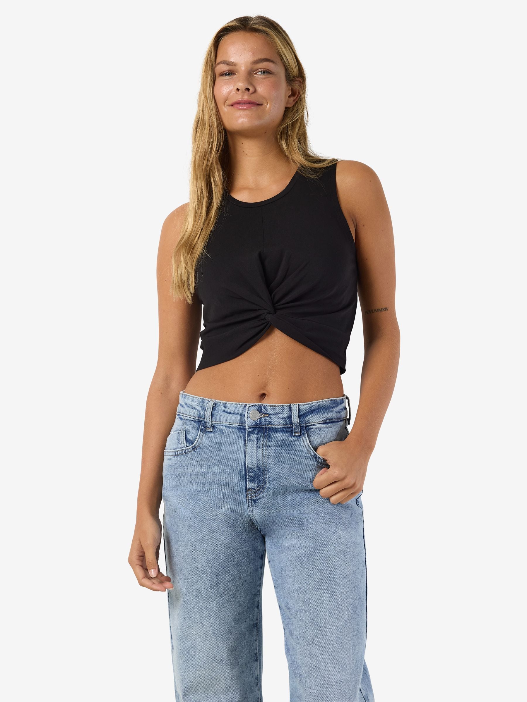 Noisy May crop top sans manches nœud coton
