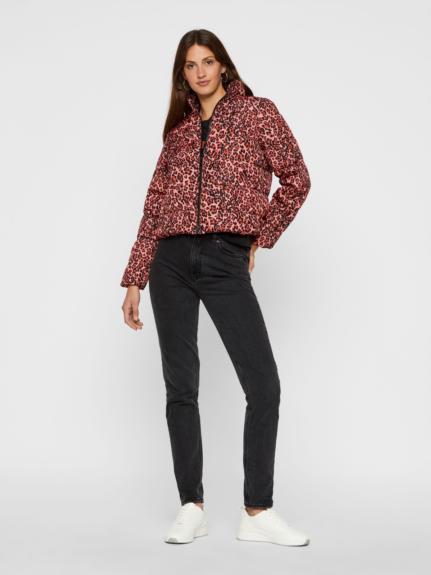 Noisy May veste matelassée imprimé zip coupe ample