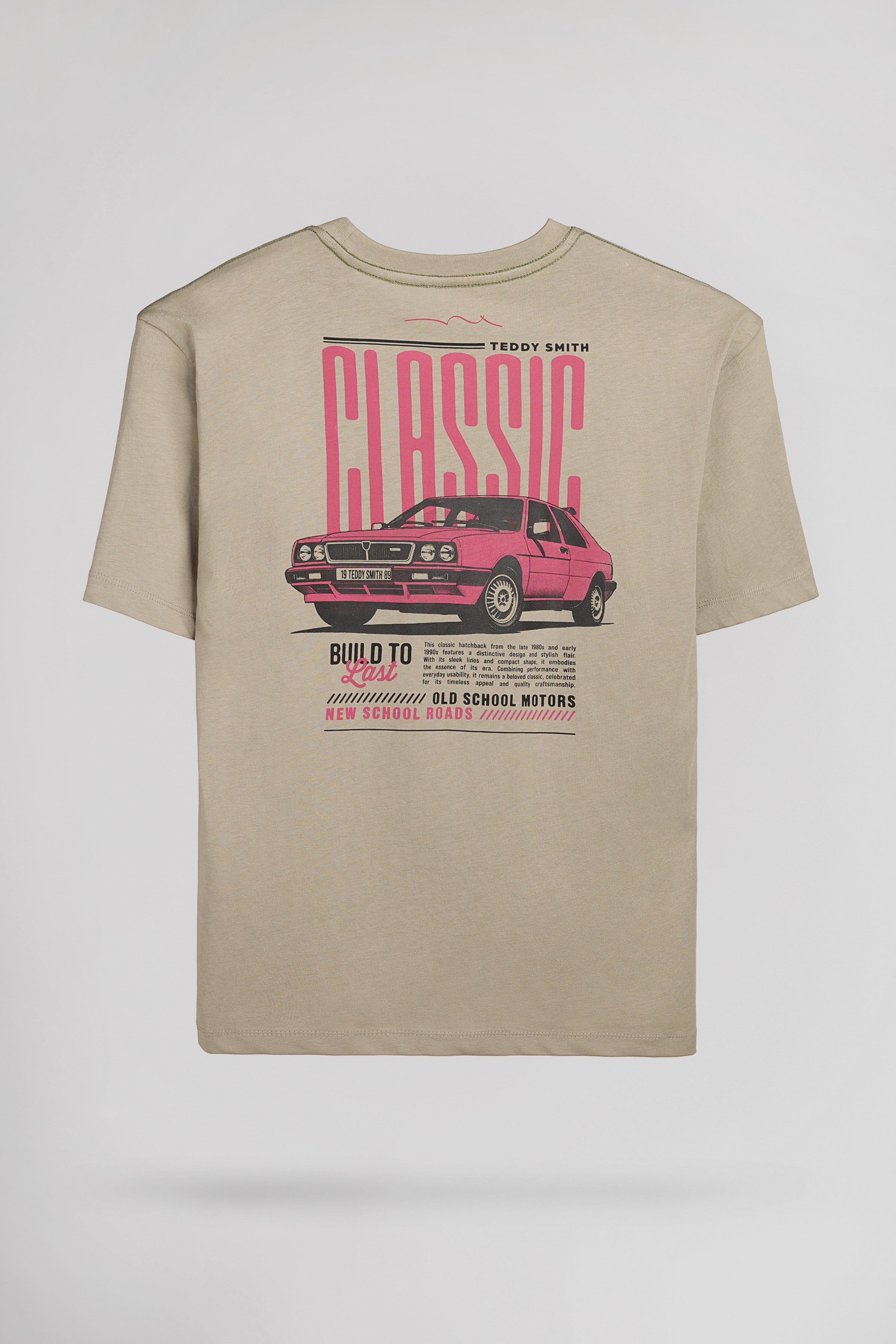 Teddy Smith T-Cars MC junior t-shirt bleach kaki garçon