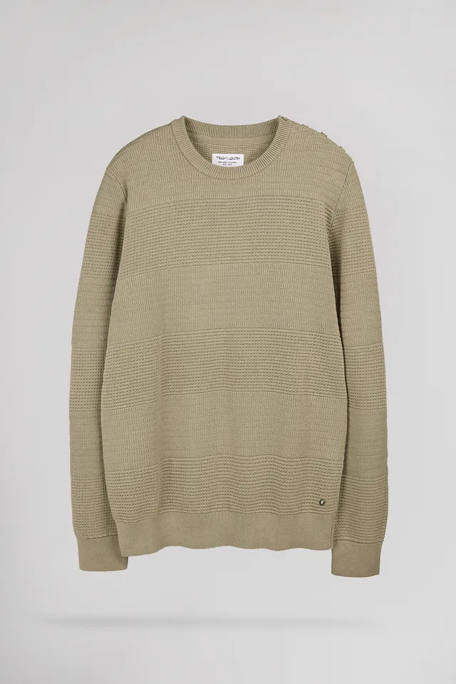 Teddy Smith P-Roni pull col rond bleach kaki