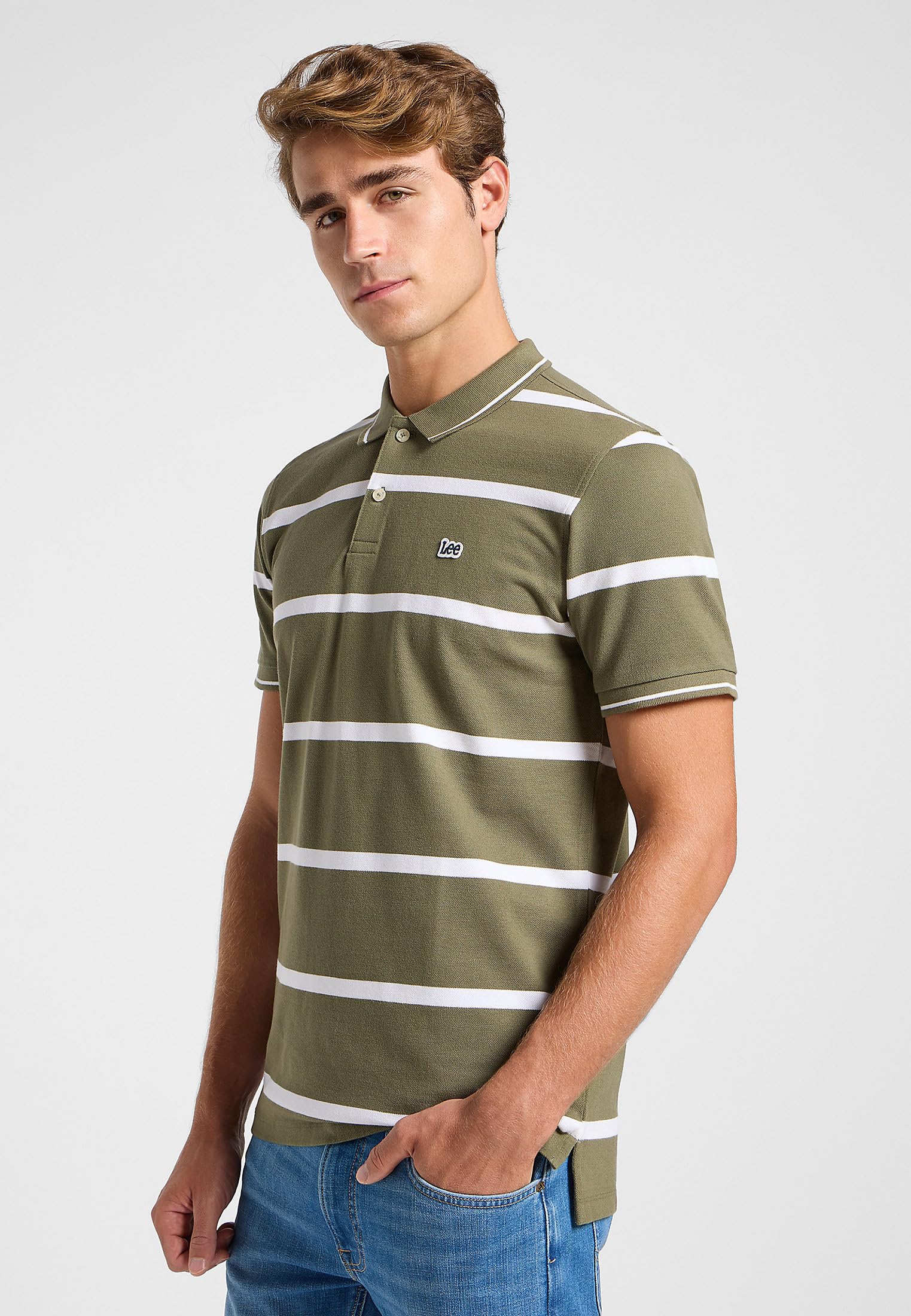 Lee Pique polo homme regular Shy Blue coton