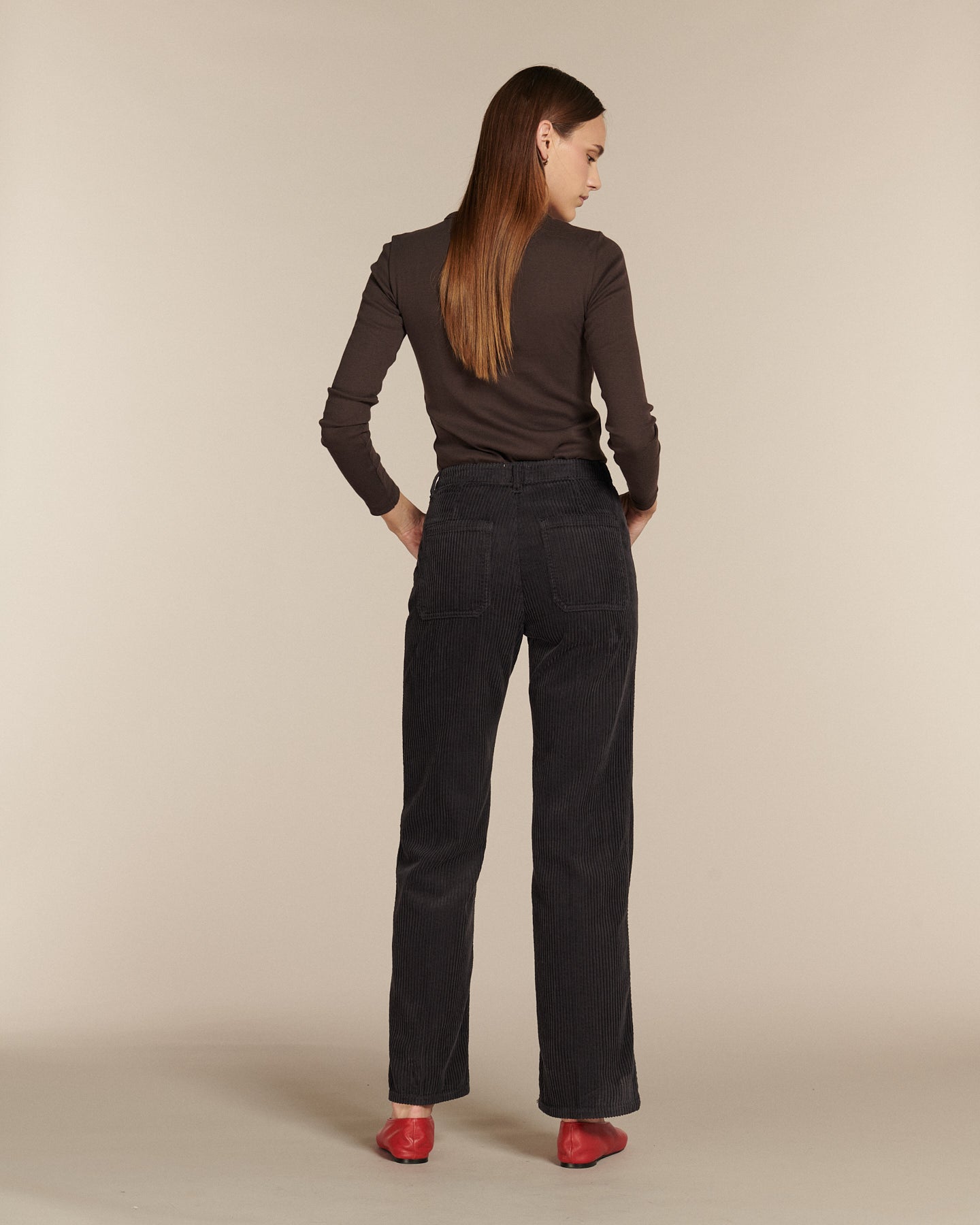 Labdip Swann Trendy Corduroy Truffle pantalon velours taille haute