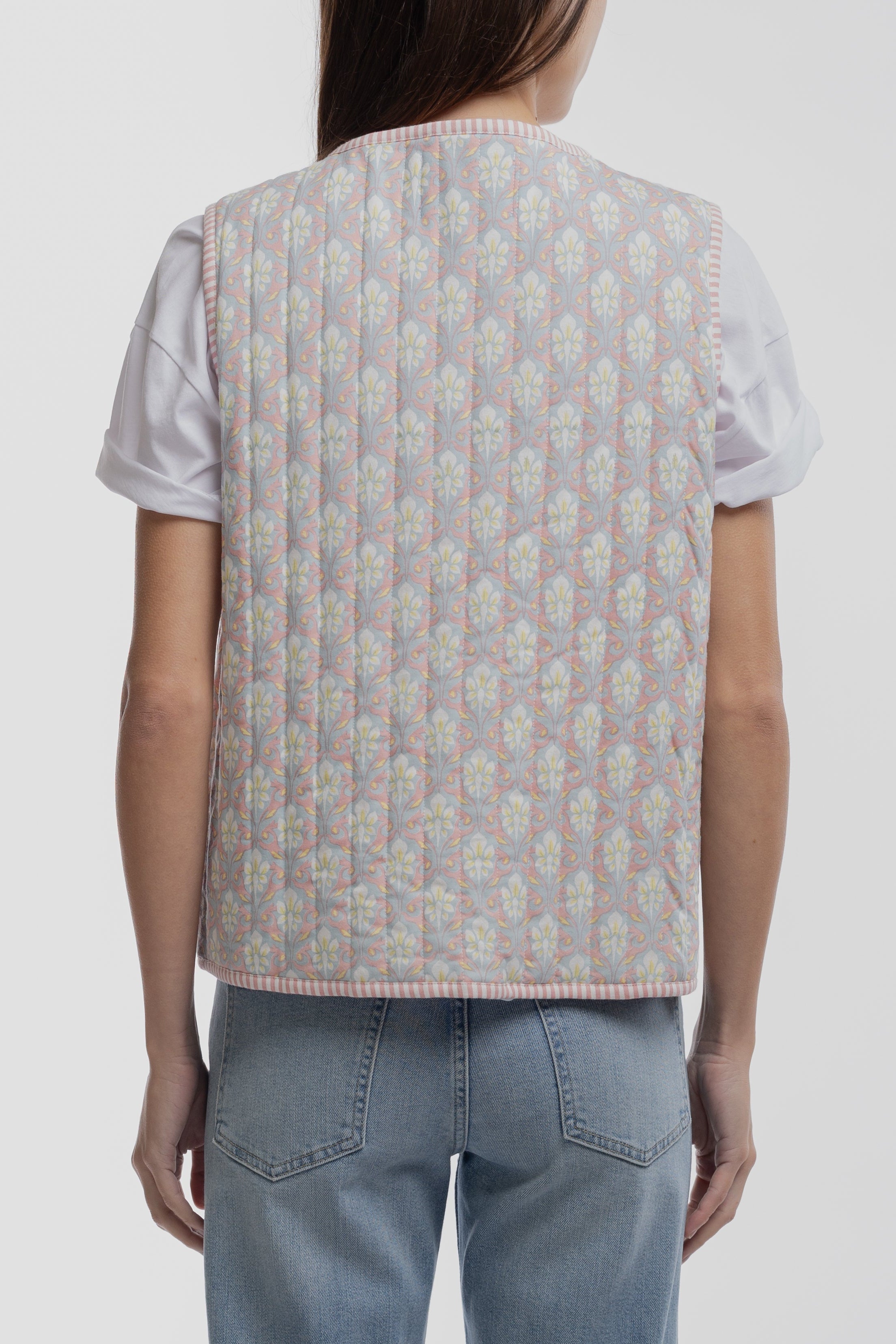 Teddy Smith G-Fiona Vieux Rose gilet matelassé mosaïque