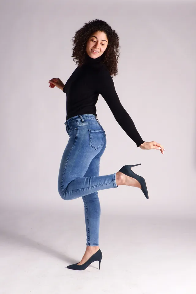 AA Spontané Skinny jean skinny bleu clair délavé stretch