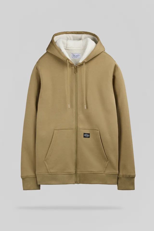 Teddy Smith G-Ony Hoody Zip gilet sherpa beige