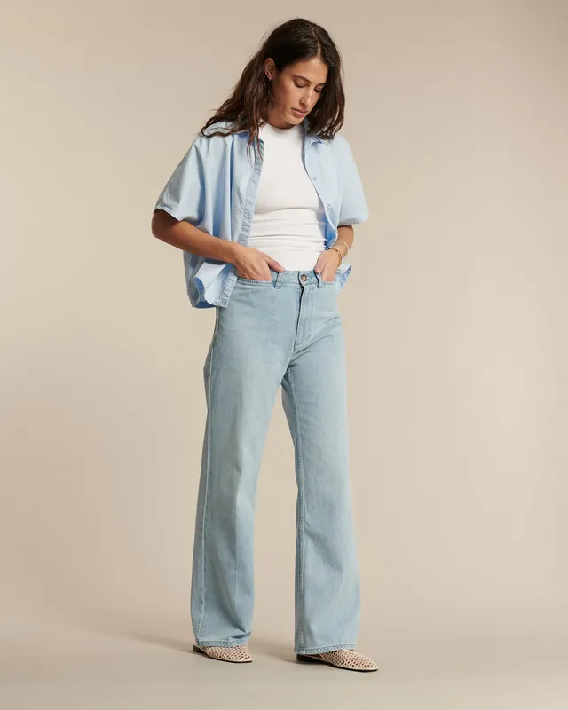 Labdip Swann IN 00 jean large taille haute bleu clair