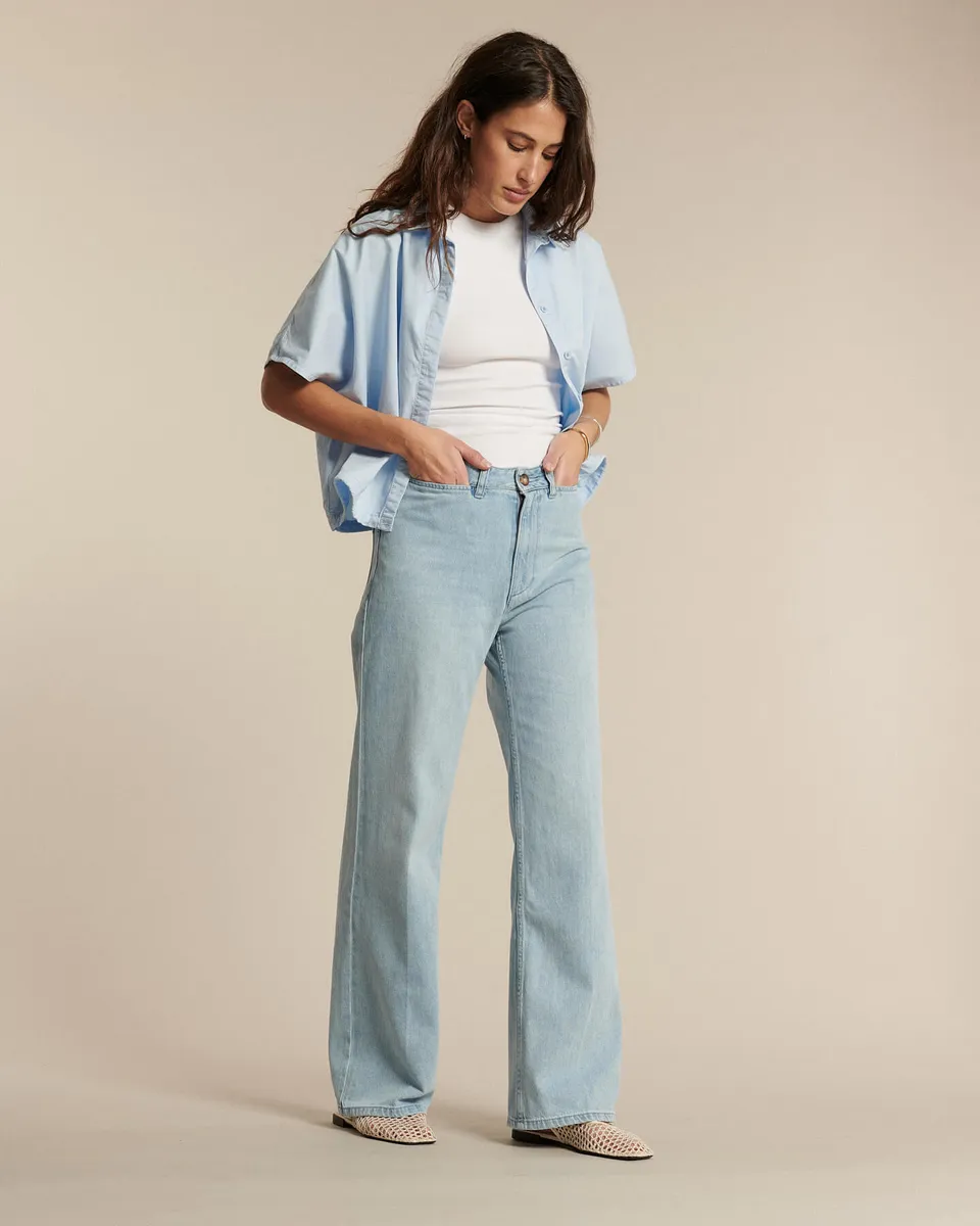 Labdip Swann IN 00 jean large taille haute bleu clair