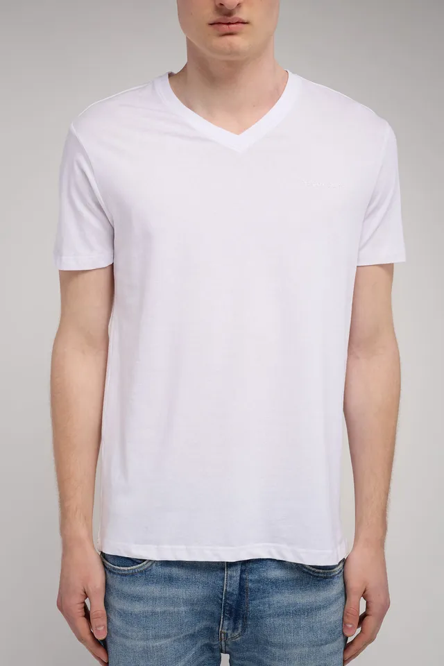 Teddy Smith Tawax 2 MC t-shirt col V blanc coton