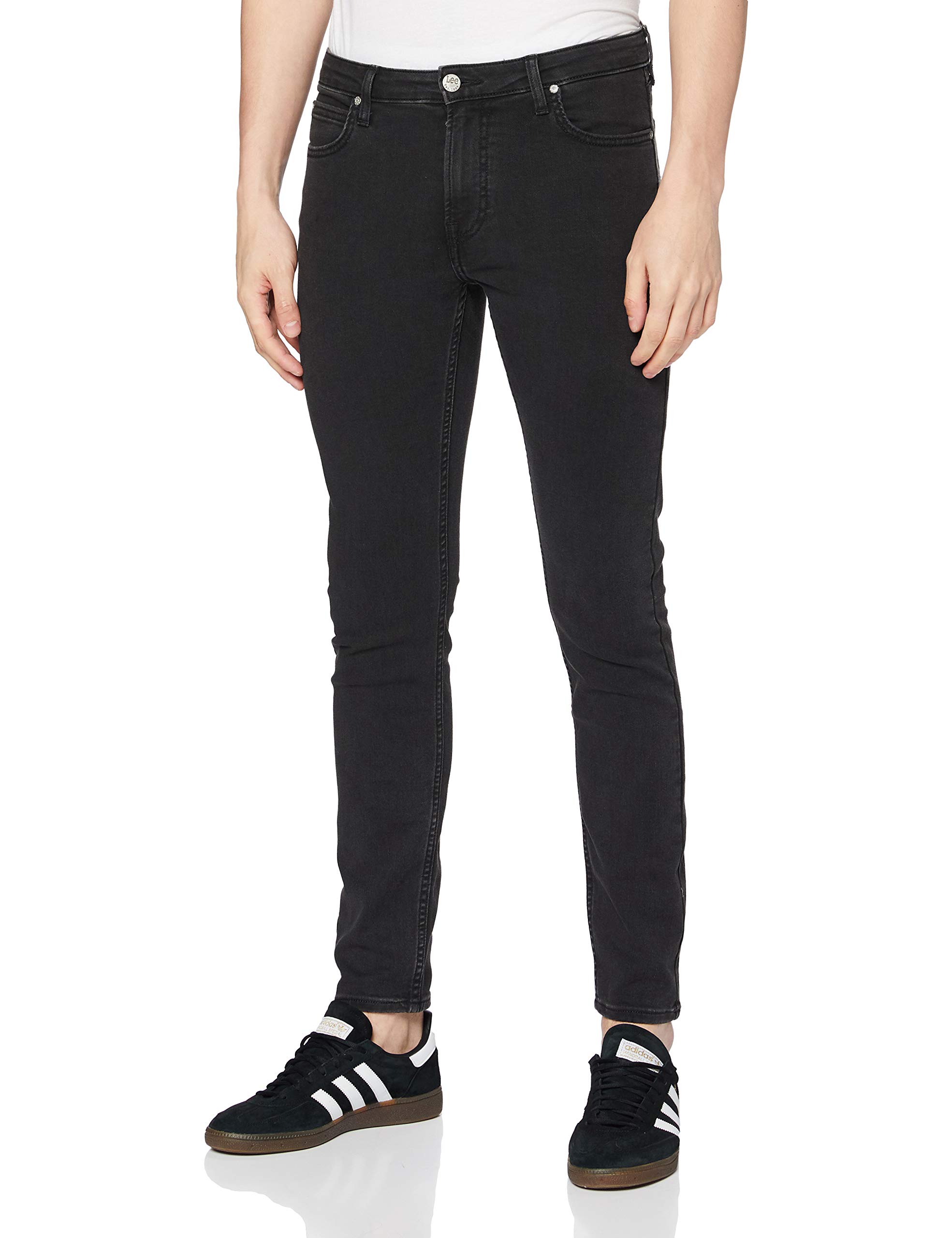 Lee Malone Jean skinny homme noir délavé denim