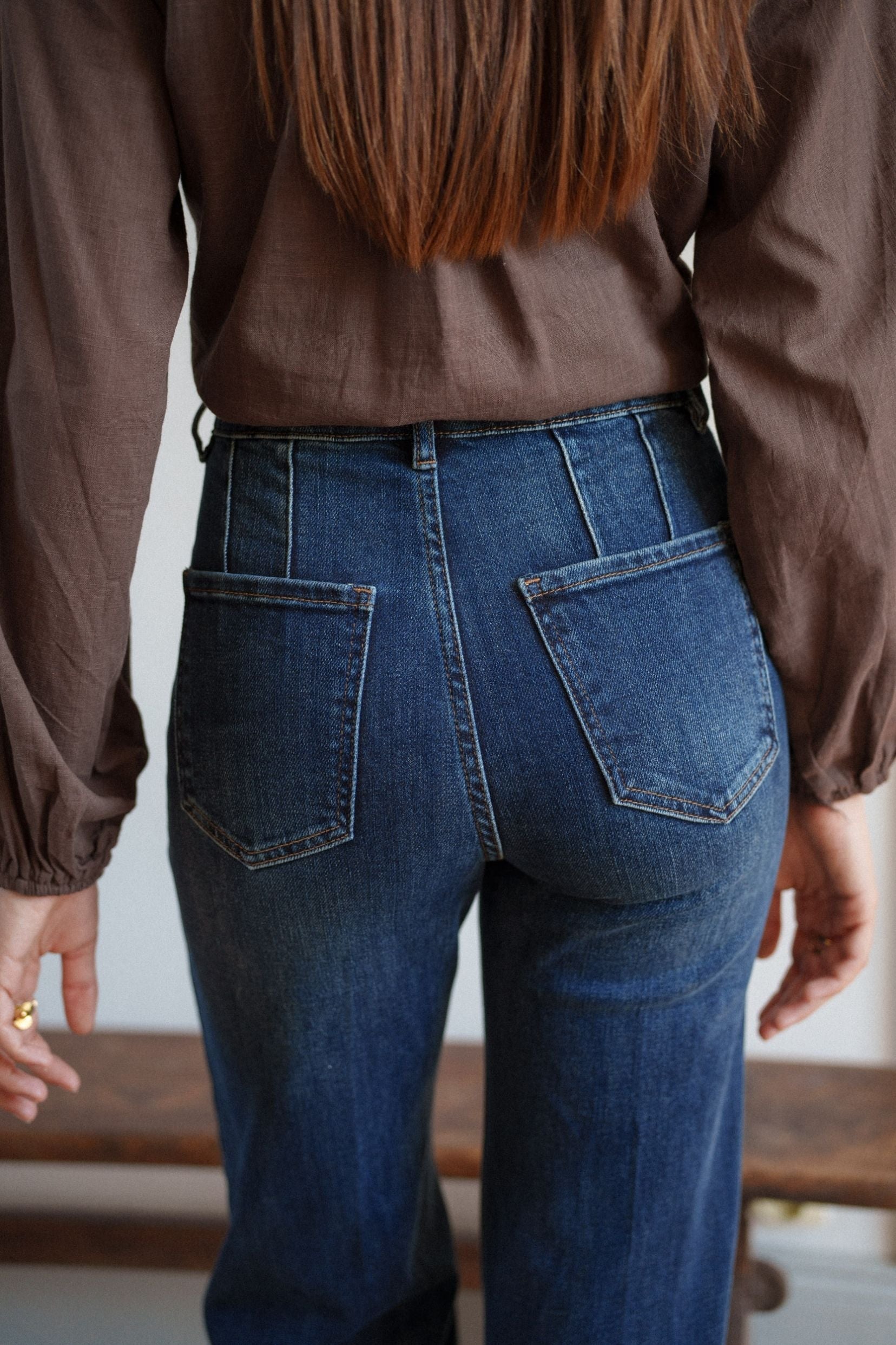 Maison Onado Clotilde jean wide bleu délavé taille haute