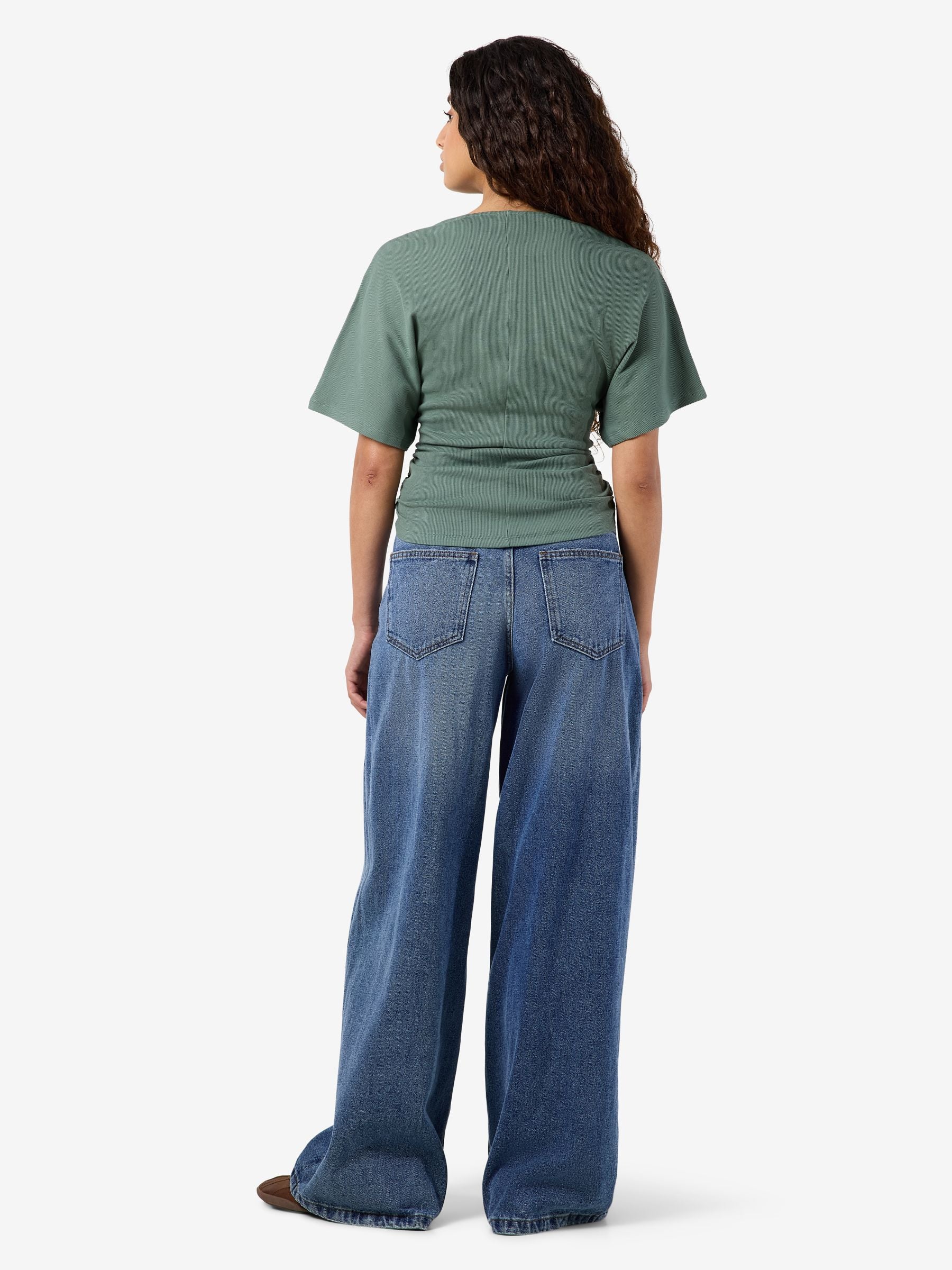 Noisy May Abbi t-shirt coton bio froncé