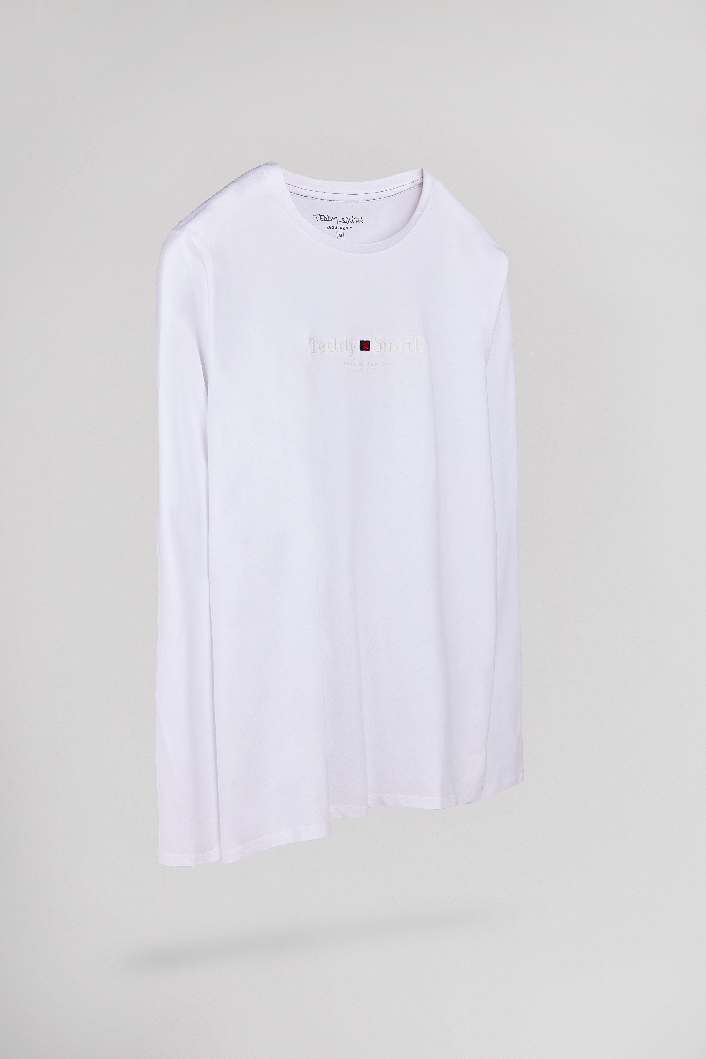 Teddy Smith T-Jim ML t-shirt blanc manches longues coton