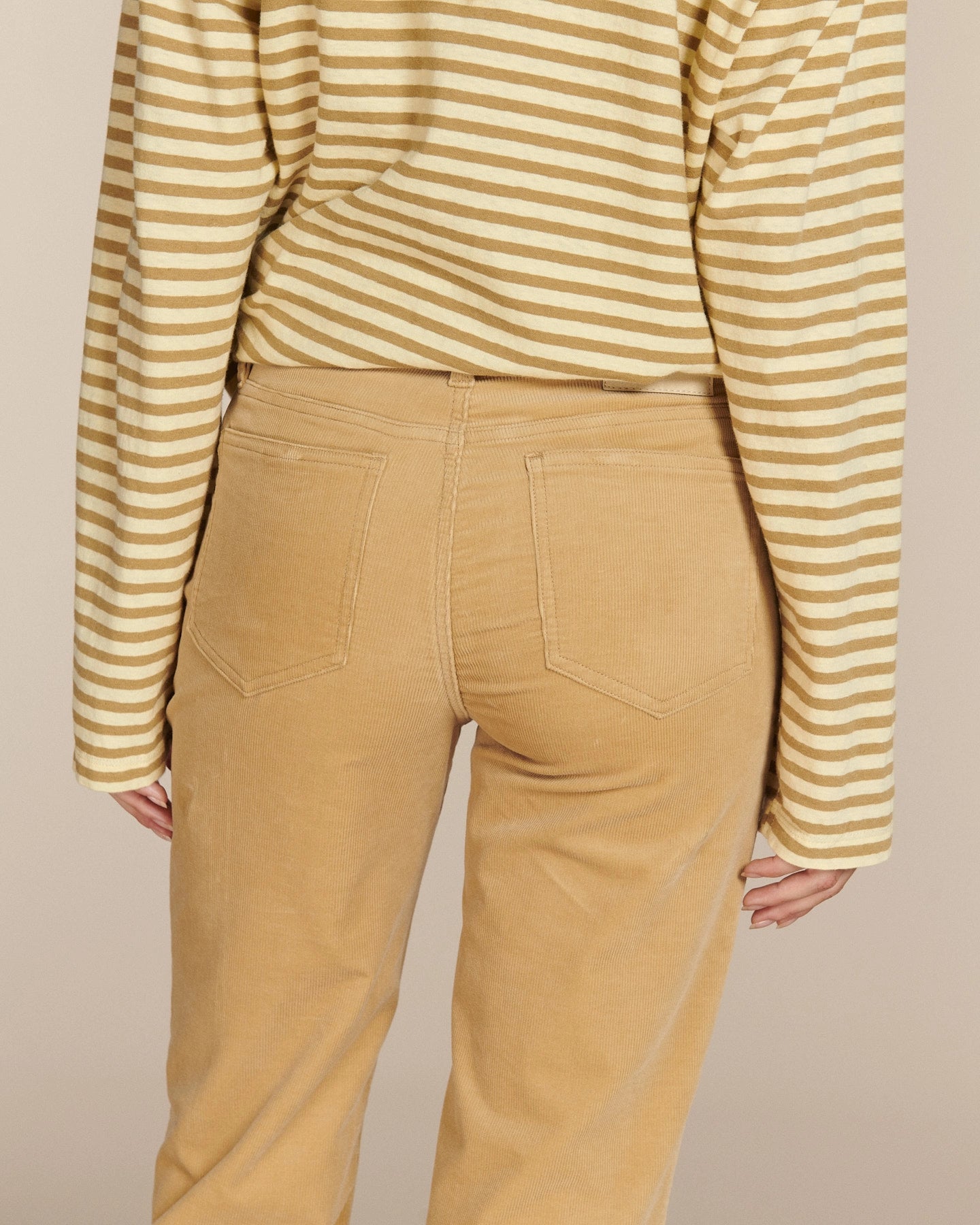 Labdip Nikky pantalon flare velours Praline taille mi-haute