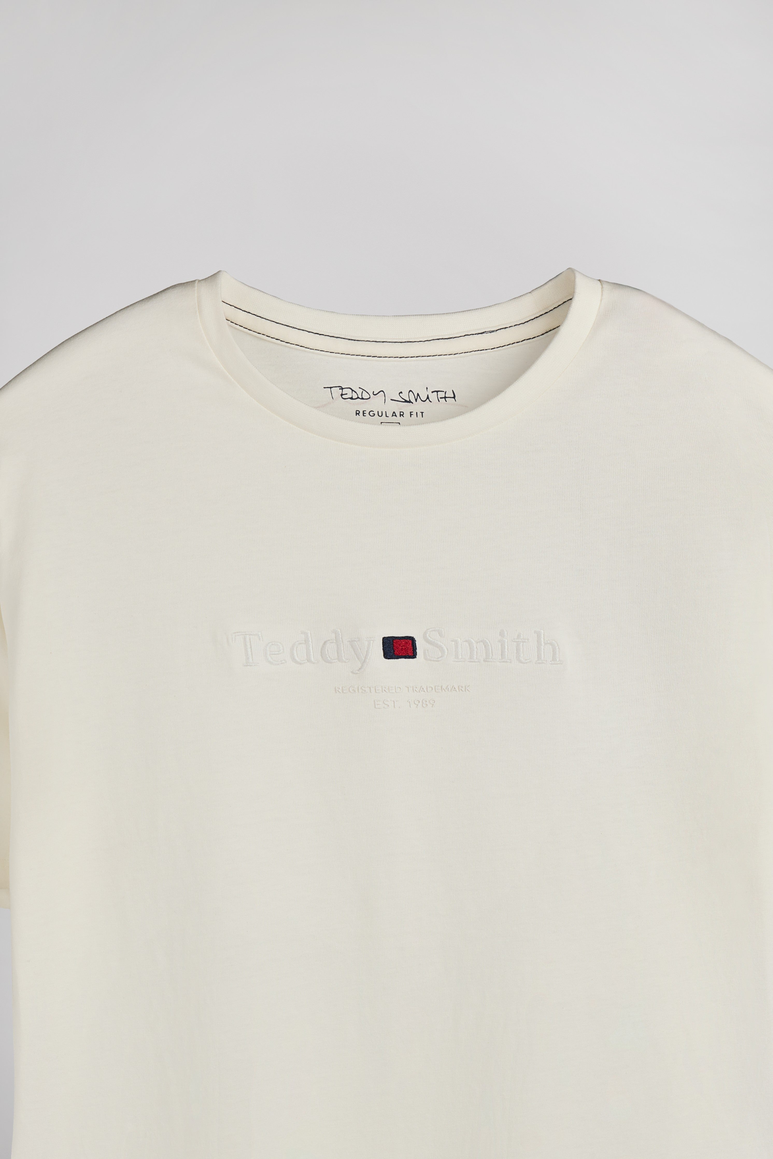Teddy Smith T-Jim MC t-shirt homme blanc cassé coton