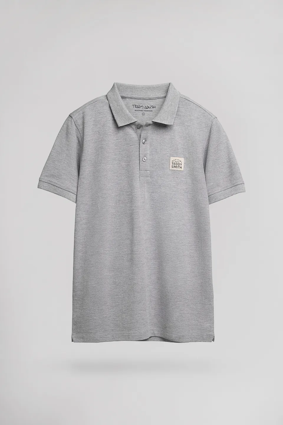 Teddy Smith P-Label MC JR polo garçon gris piqué coton