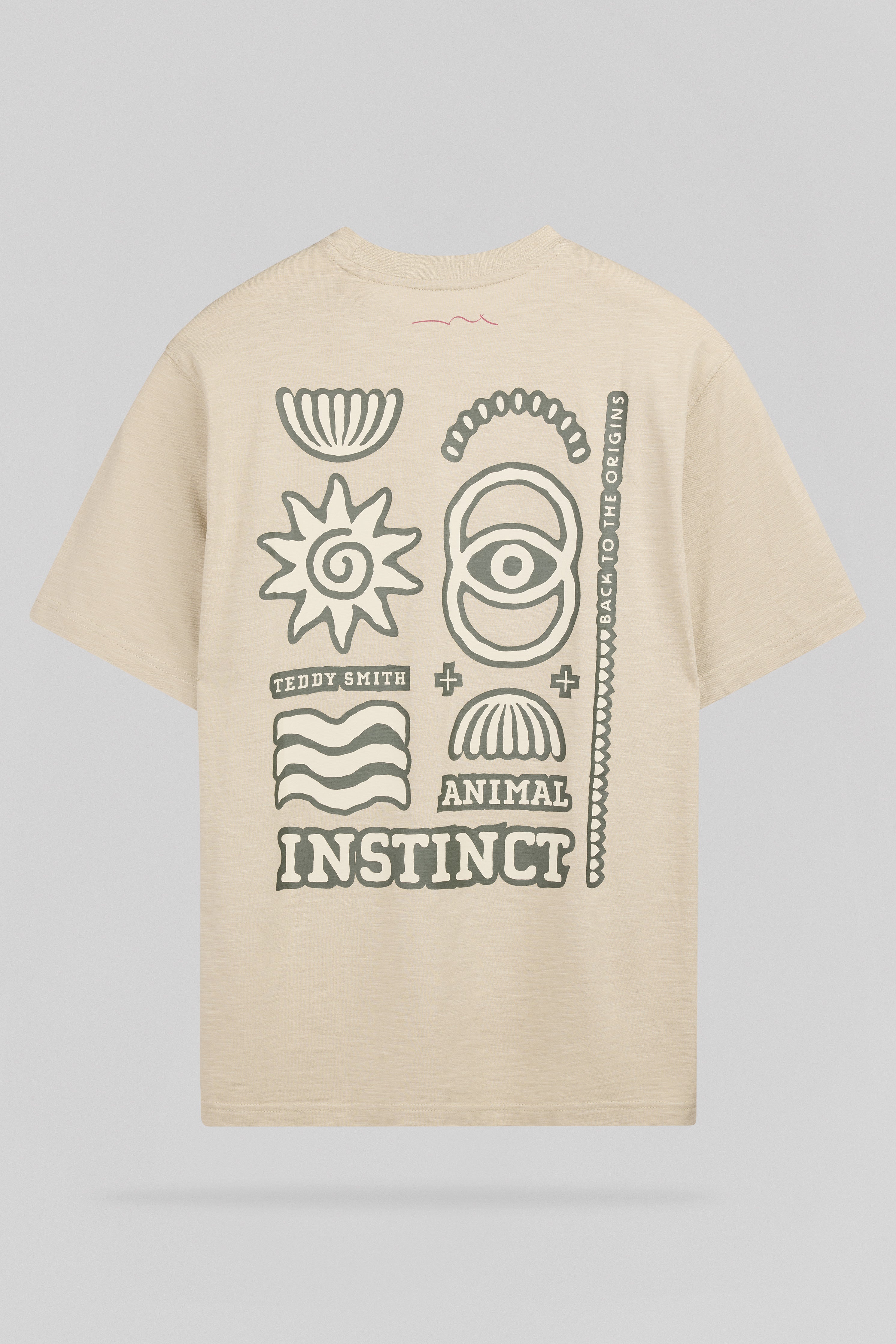 Teddy Smith T-ETHNIC MC t-shirt beige ample imprimé dos