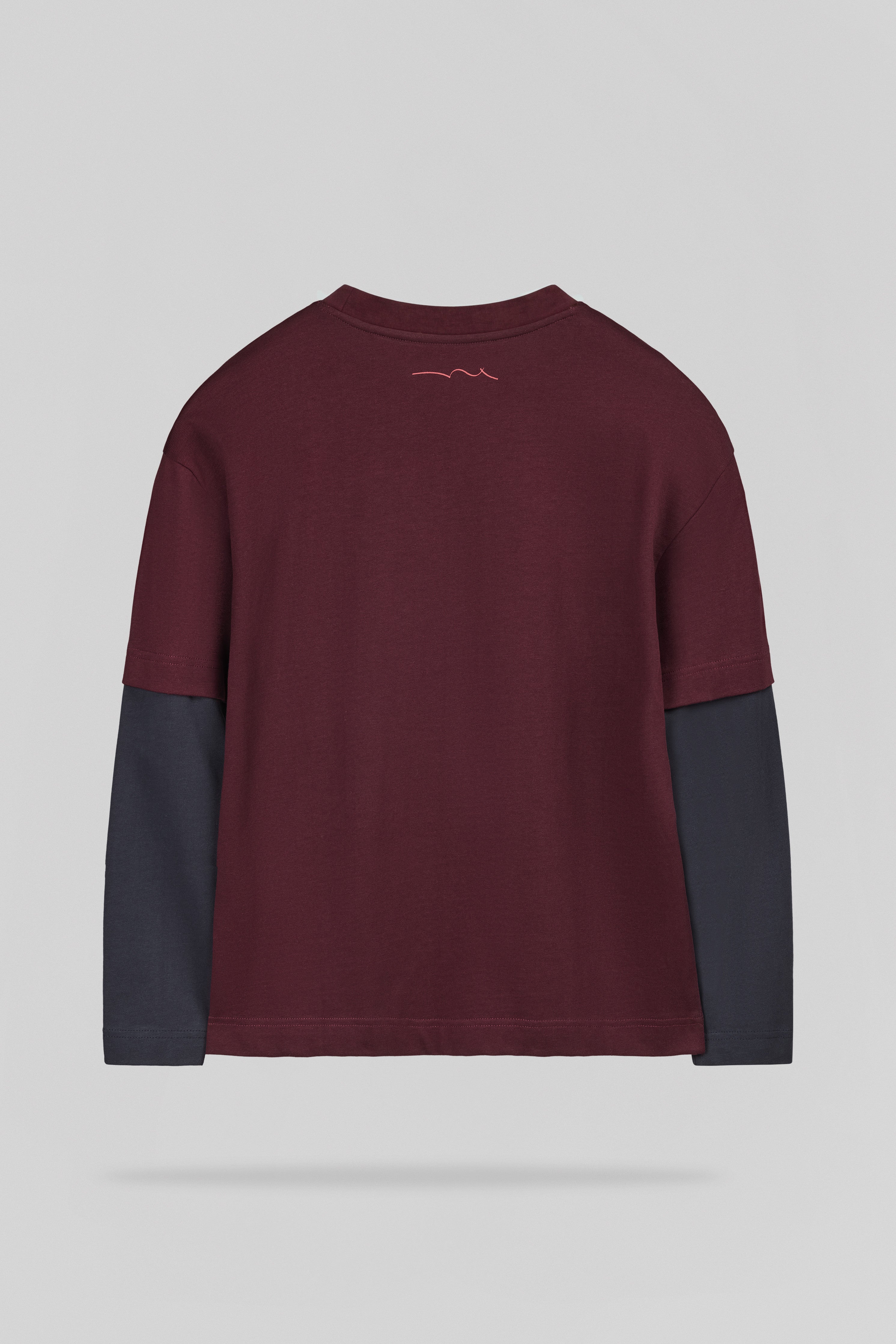 Teddy Smith T-Sly ML JR t-shirt bordeaux foncé garçon