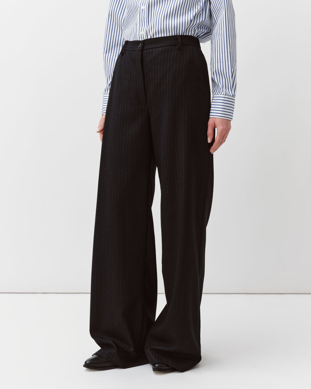 DIEGA PIEDRO pantalon rayure tennis noir ample