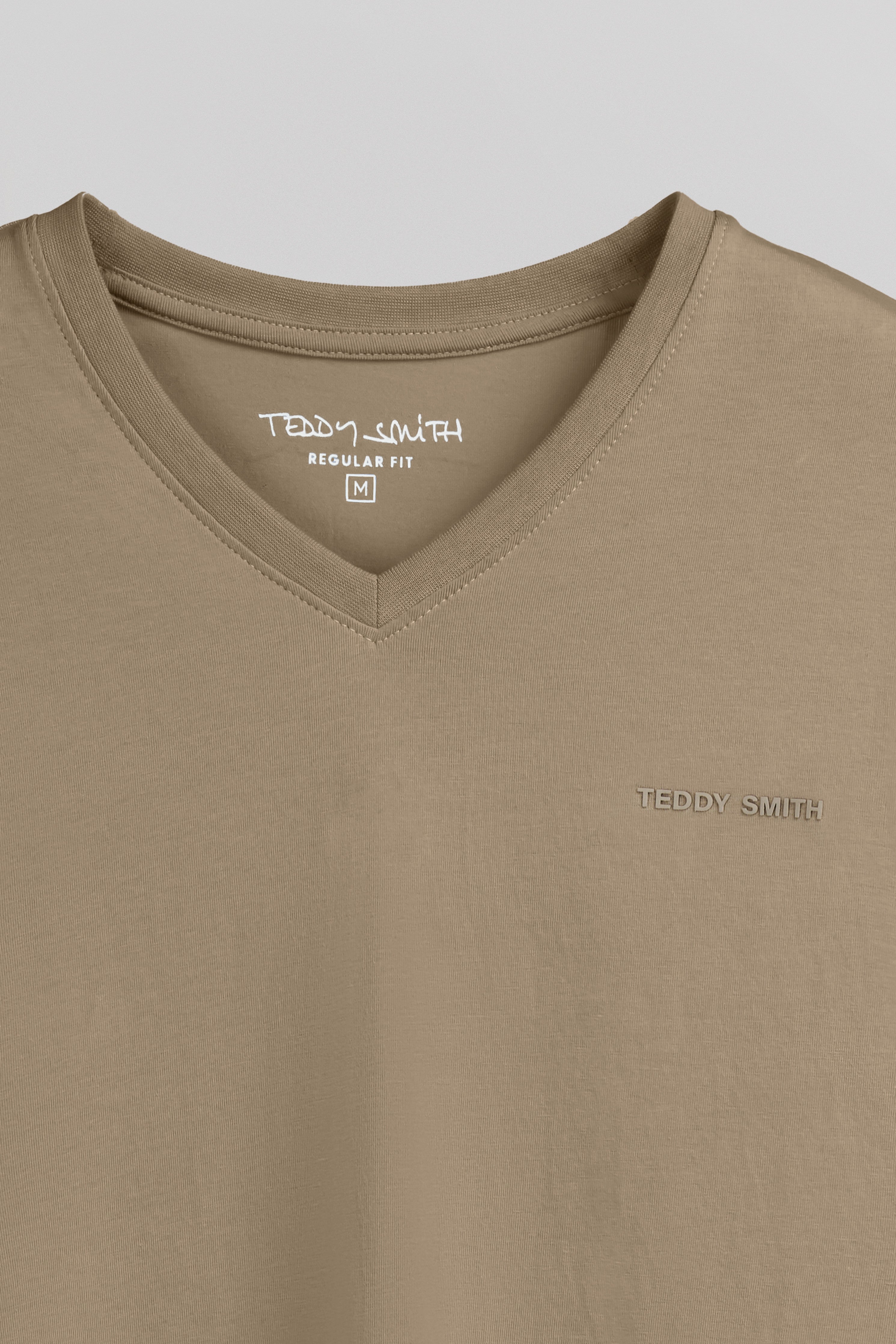 Teddy Smith Tawax 2 MC t-shirt col V beige coton