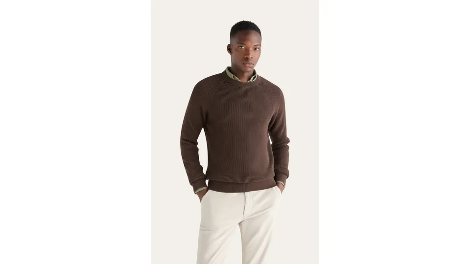 Dockers pull col rond regular marron