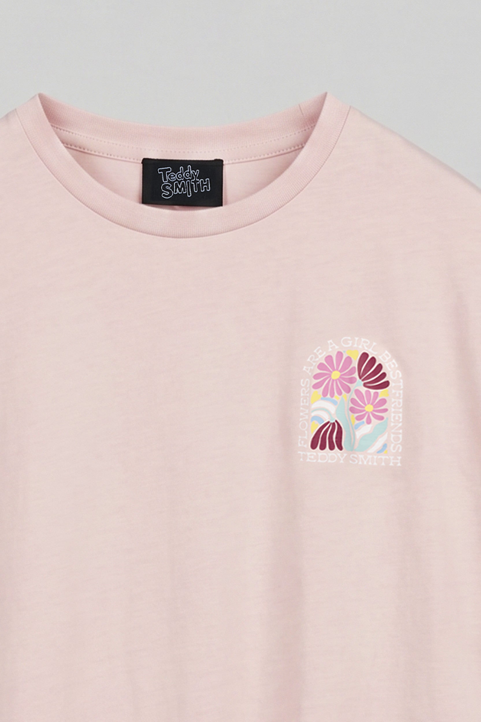 Teddy Smith T-Flowa MC t-shirt femme rose quartz