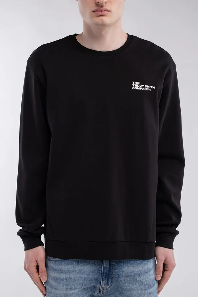 Teddy Smith S-Company RC sweat noir coton col rond