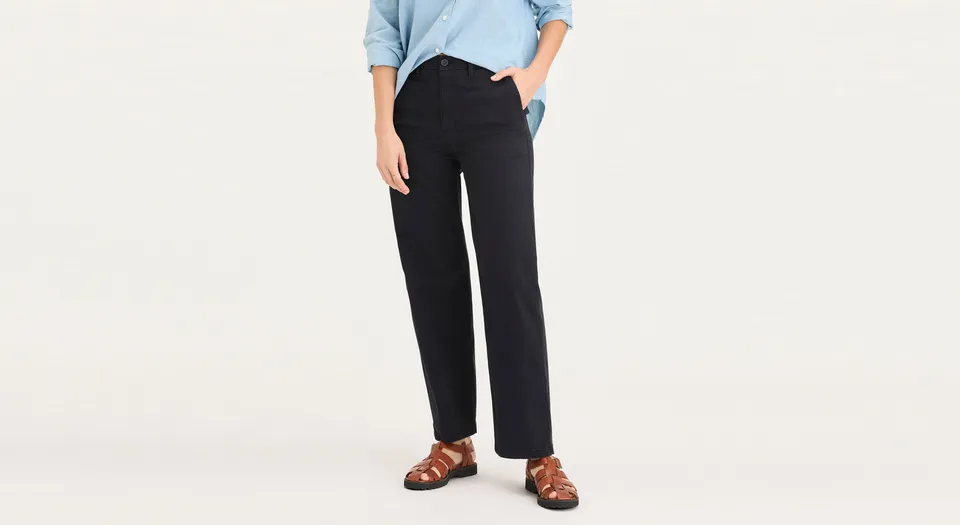 Dockers Blake chino femme straight taille haute noir