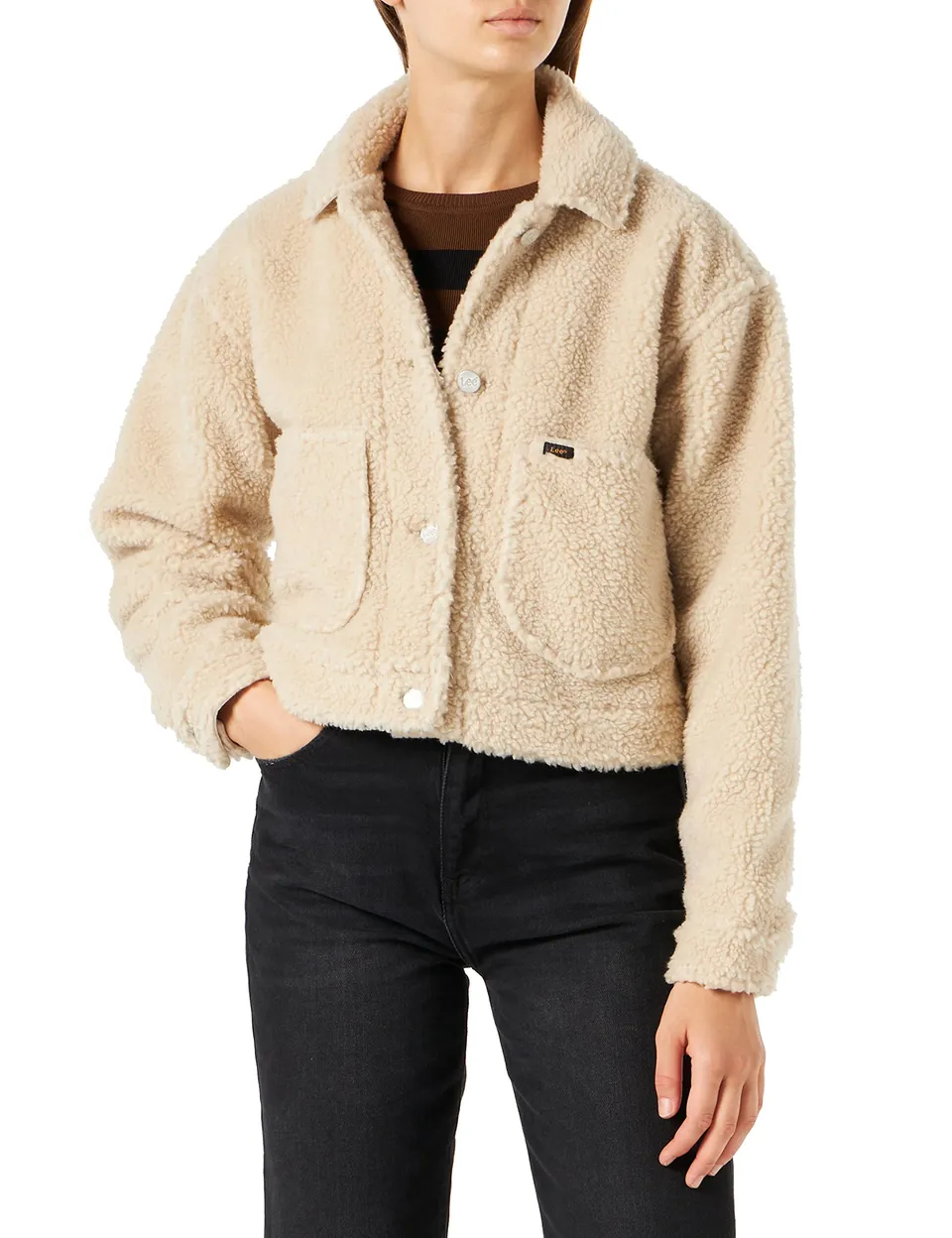 Lee Sherpa veste femme écru XXL cropped
