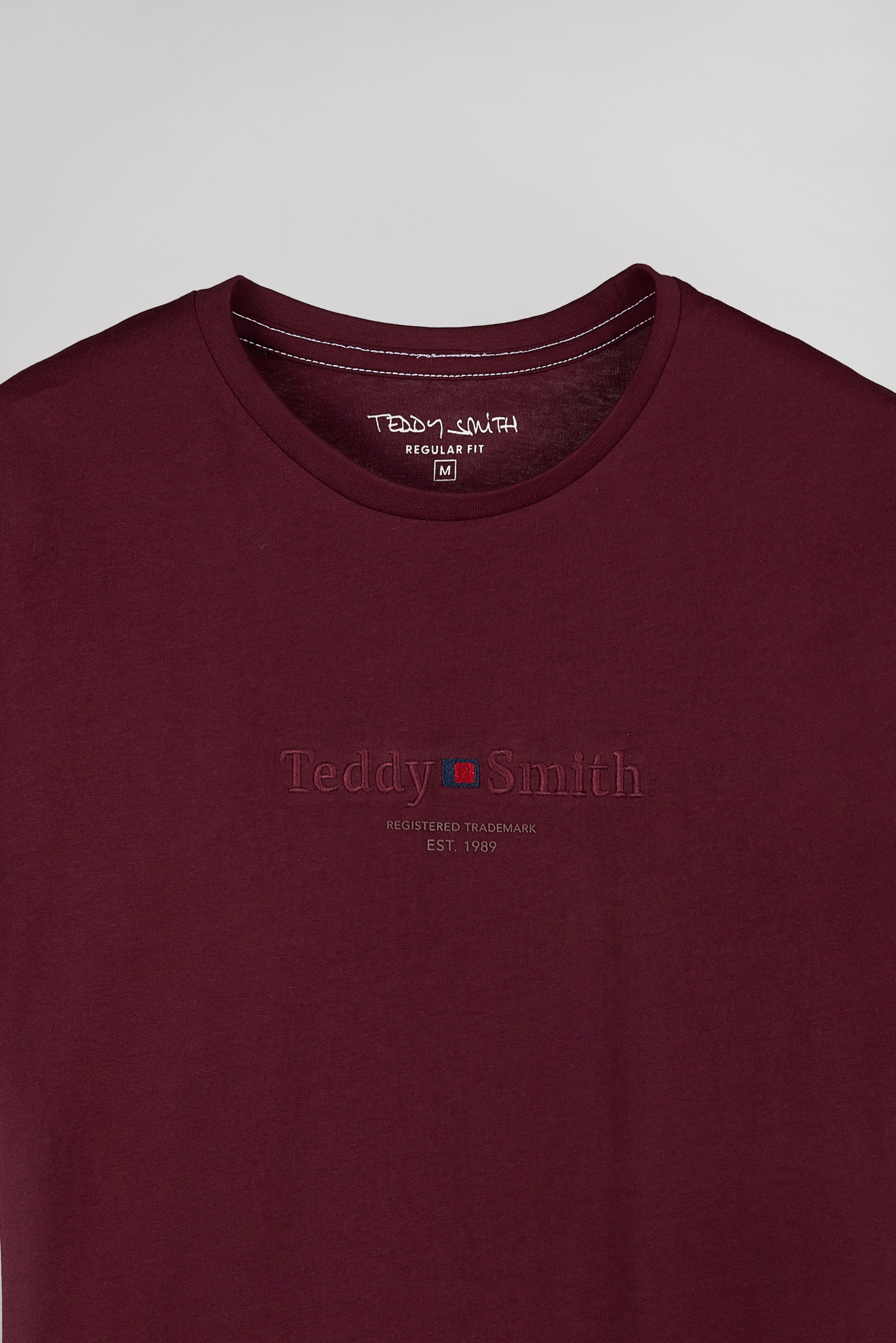 Teddy Smith T-Jim MC t-shirt col rond dark wine homme
