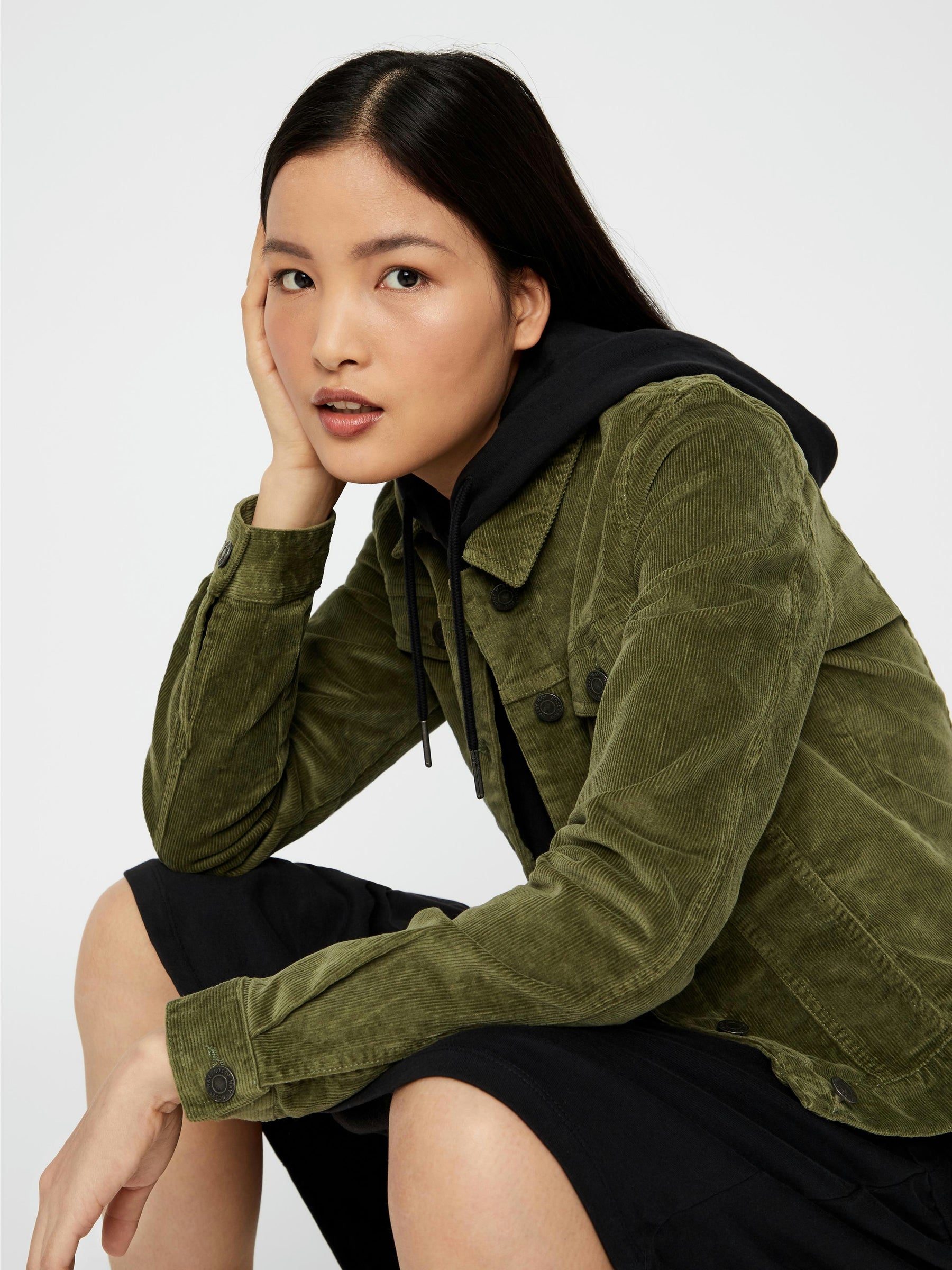 Noisy May veste velours côtelé slim col chemise