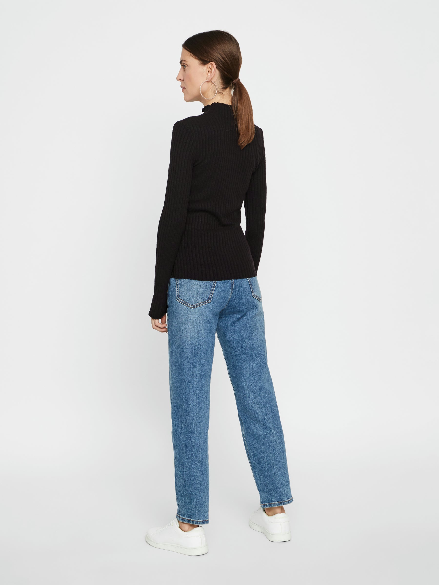 Noisy May pull col montant rayé volants taille S