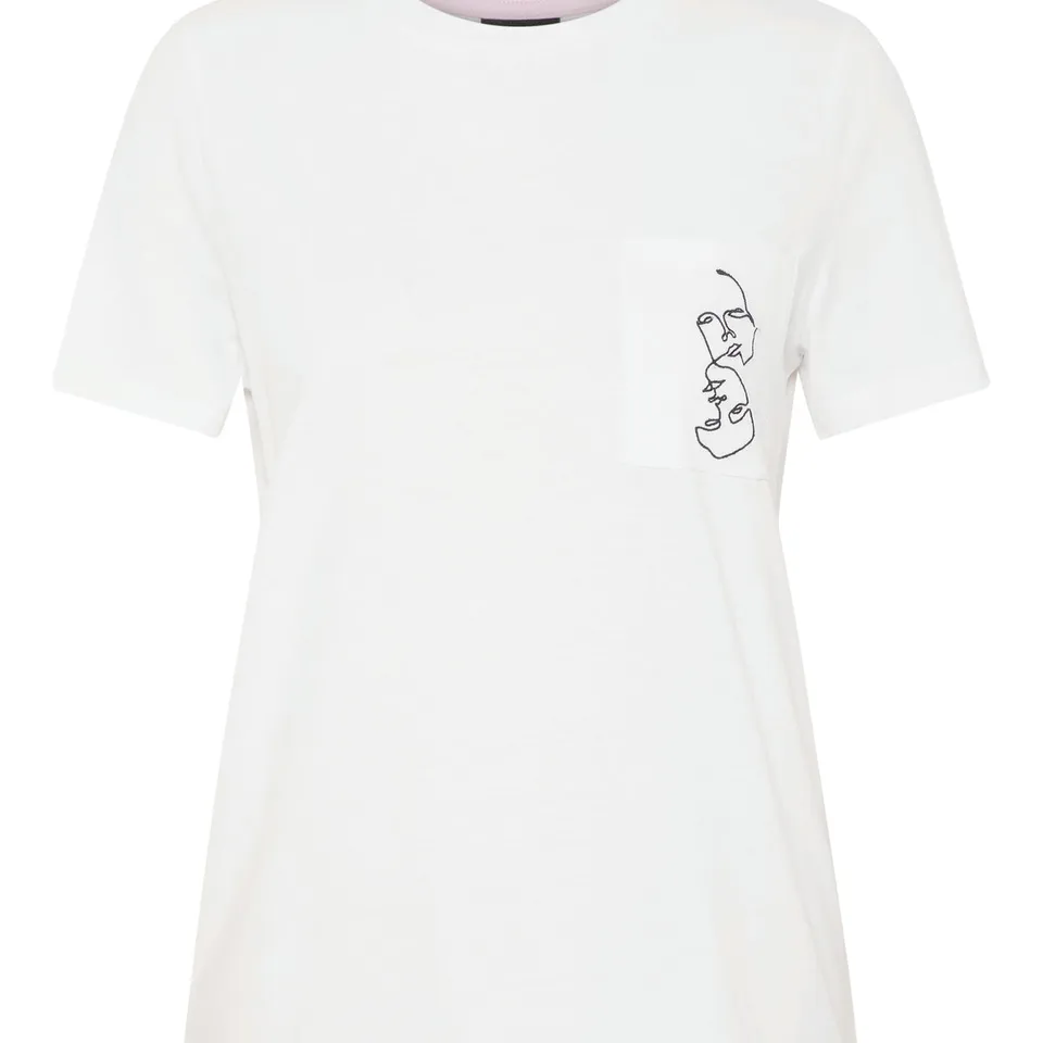 Noisy May t-shirt classique poche poitrine brodée