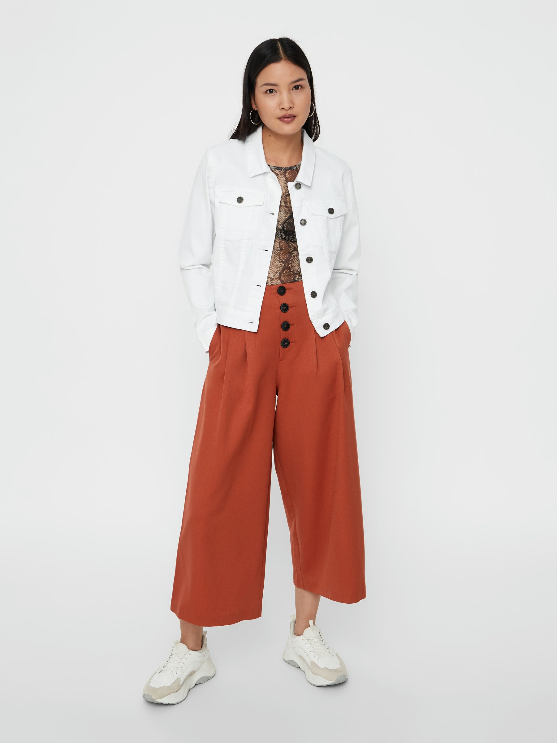Noisy May pantalon cropped taille haute coupe large