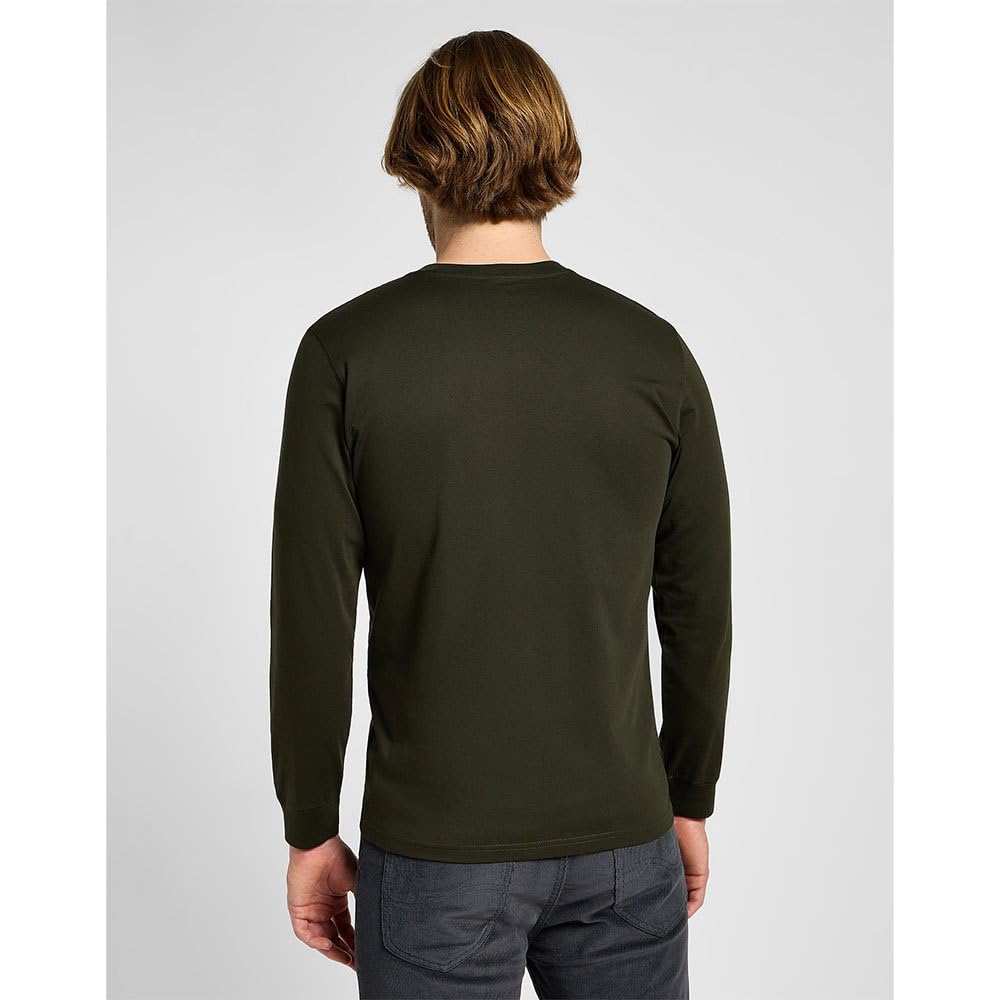 Lee Ls Med Wobbly tee-shirt homme vert olive coupe regular