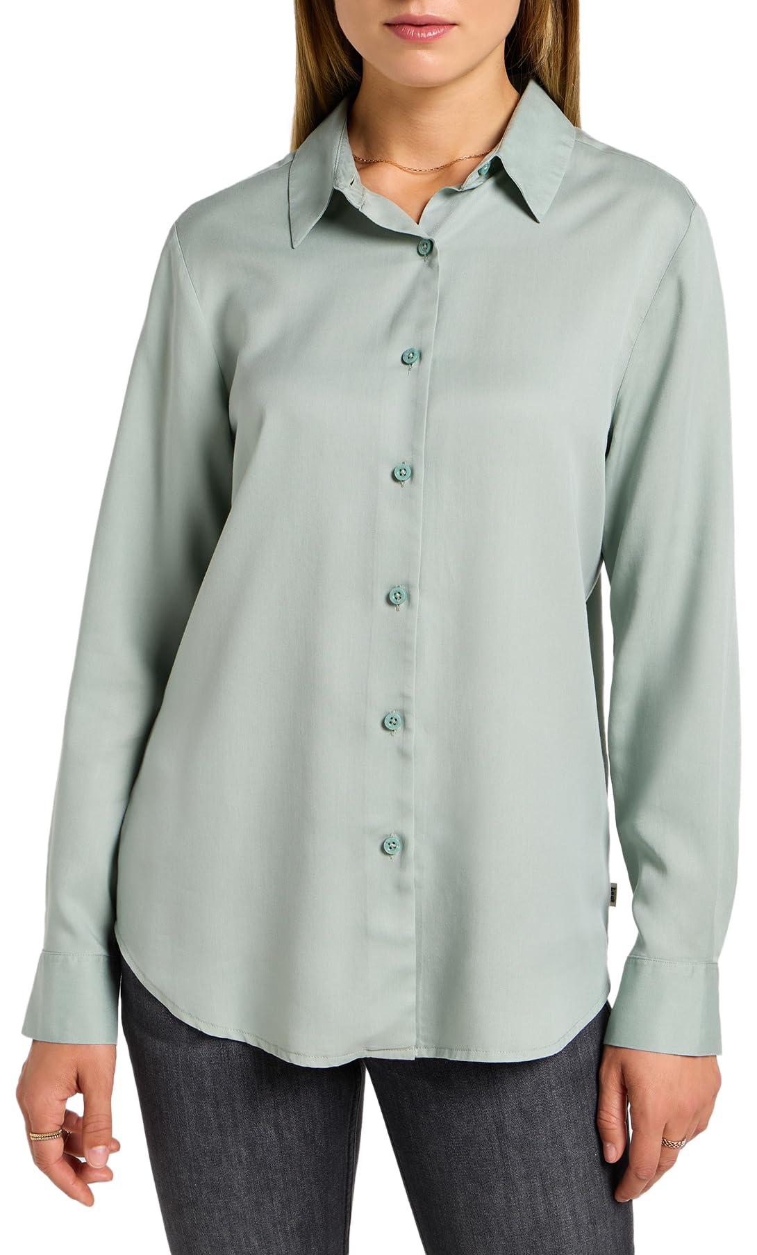 Lee Pocketless Shirt t-shirt femme vert Pond coton