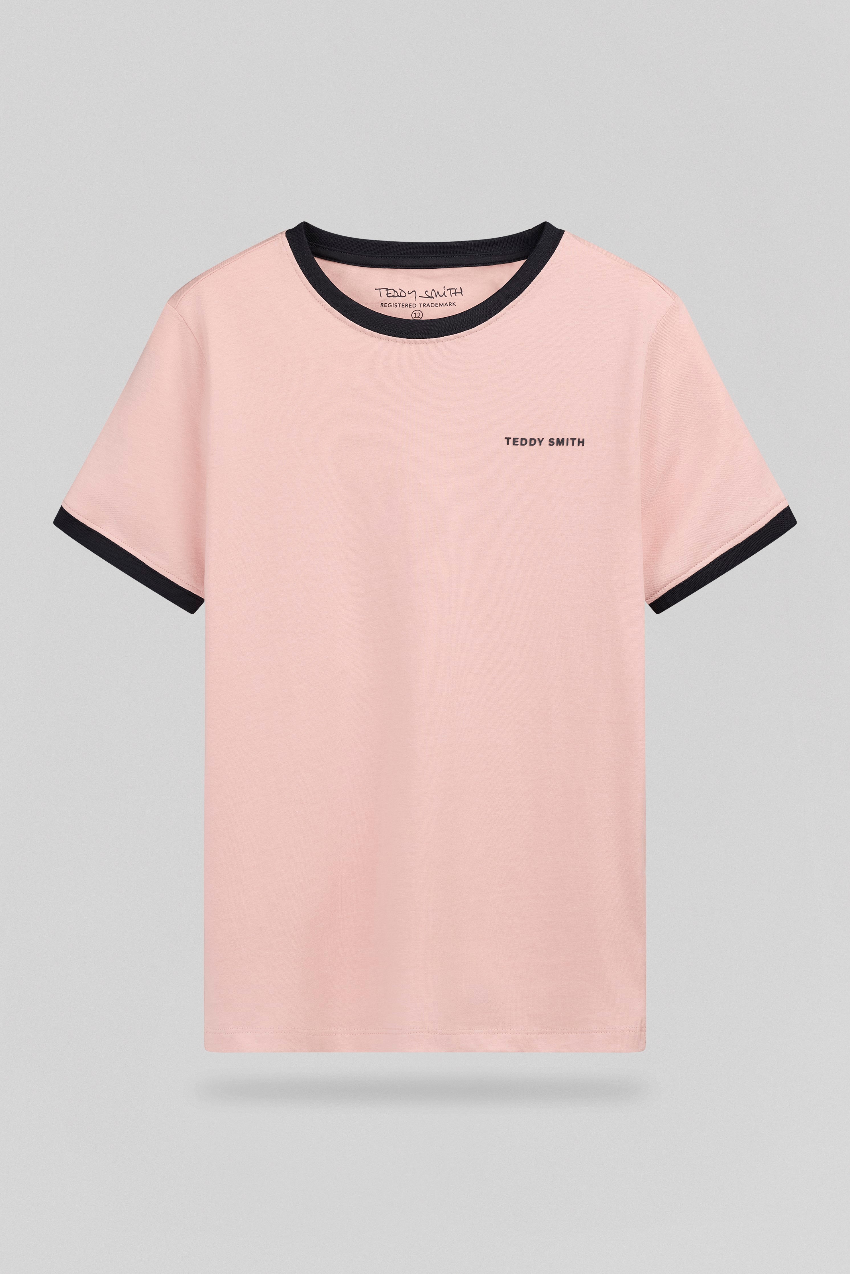 TEDDY SMITH THE TEE 2 R MC JR t-shirt rose pastel garçon