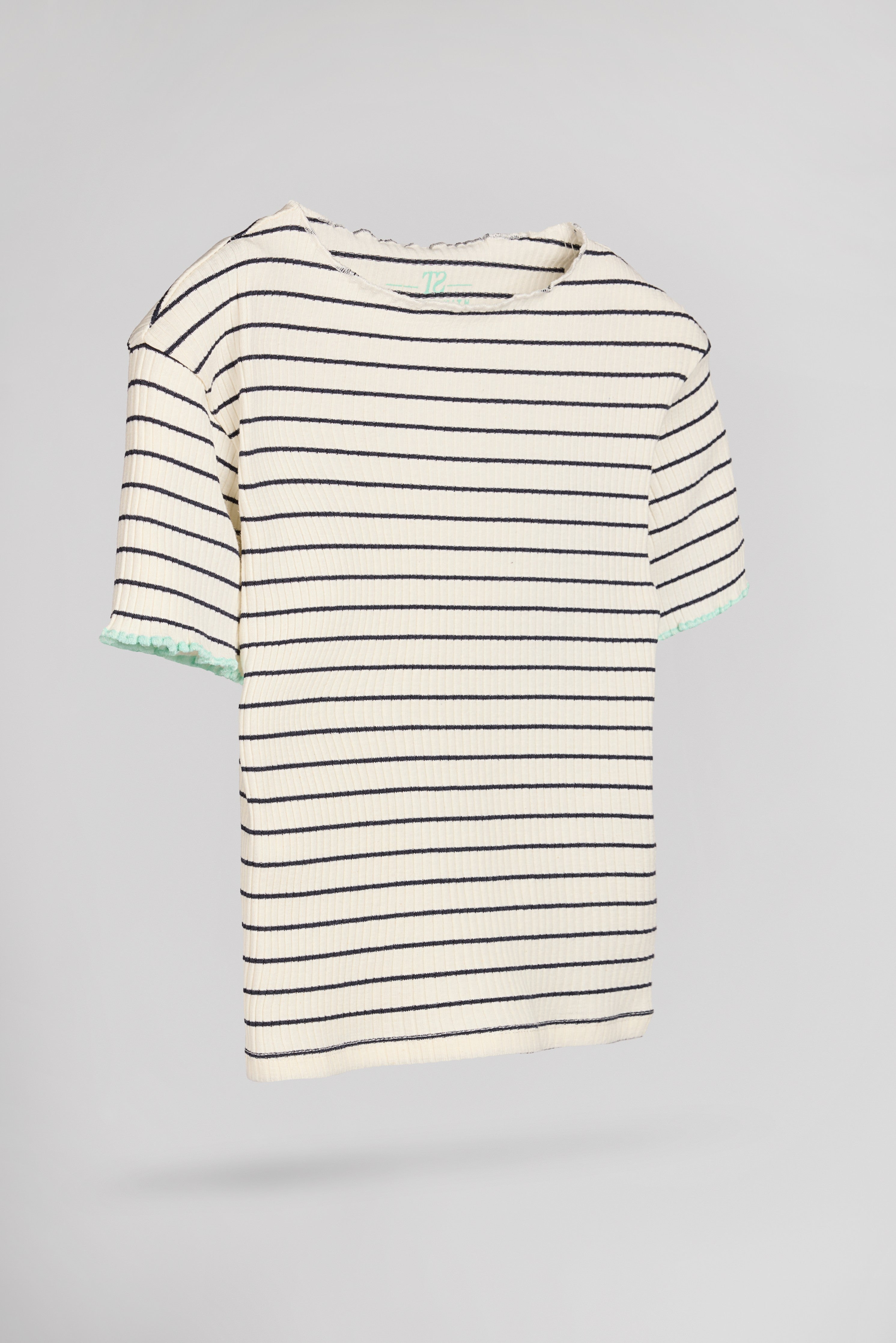 Teddy Smith T-Ray T-shirt fille bleu marine rayé côtelé