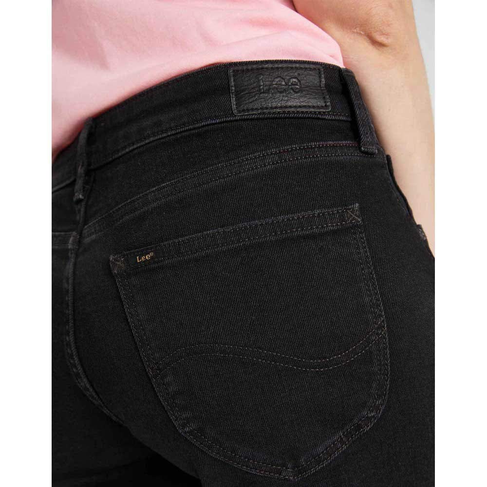 Lee Short Jean Femme Noir Denim Stretch