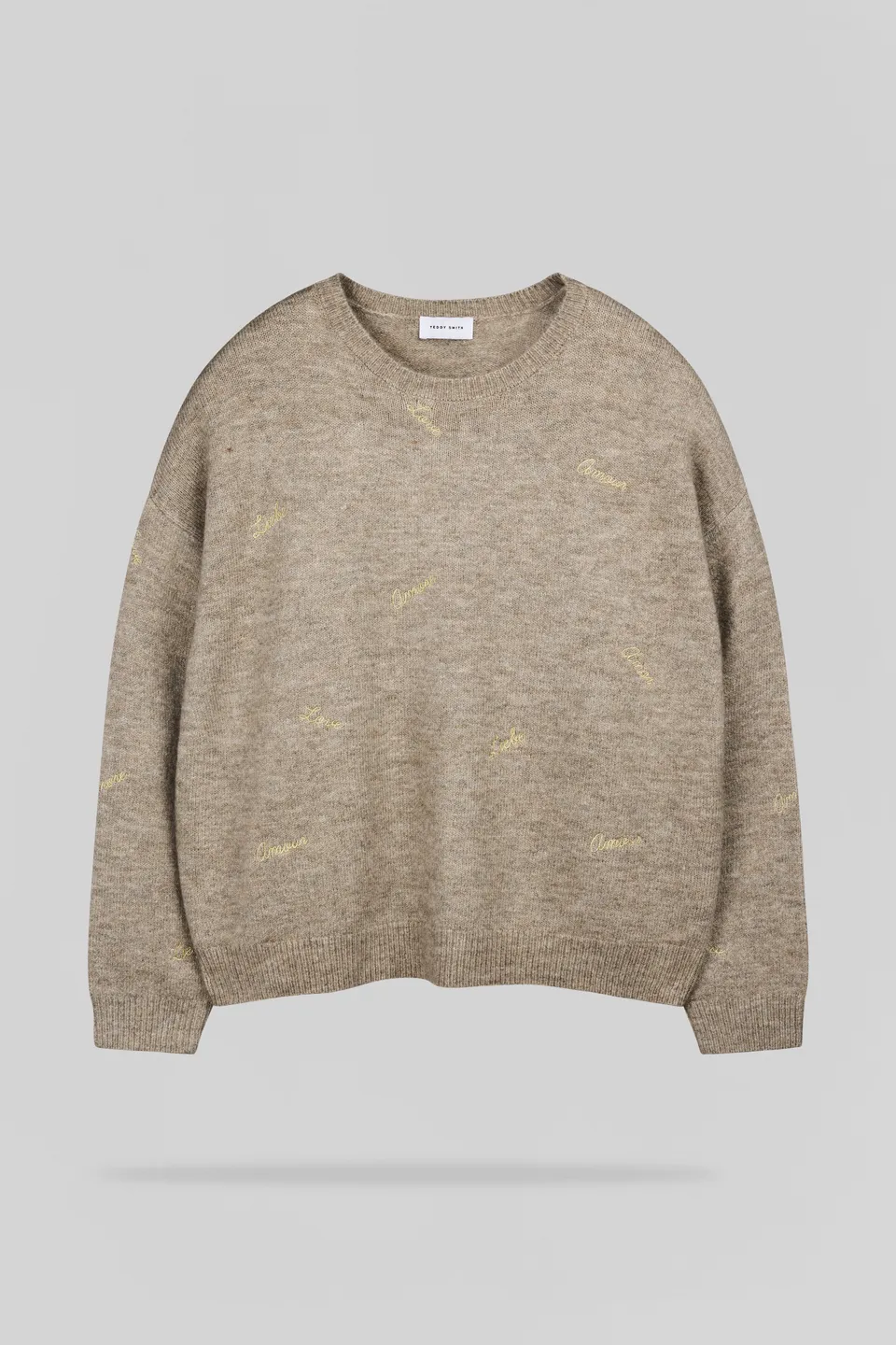 Teddy Smith P-Elie Wolf pull beige brodé femme