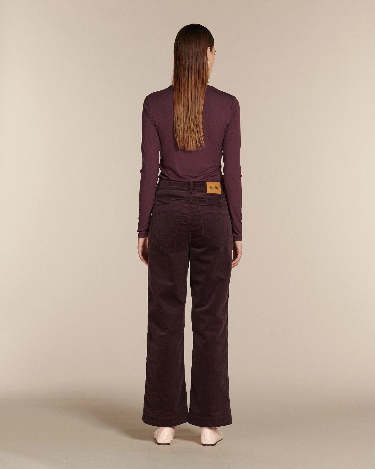 Labdip Samuel pantalon velours berry taille haute