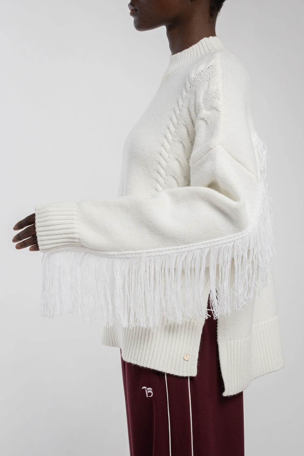 Teddy Smith P-Jennah pull blanc femme torsades