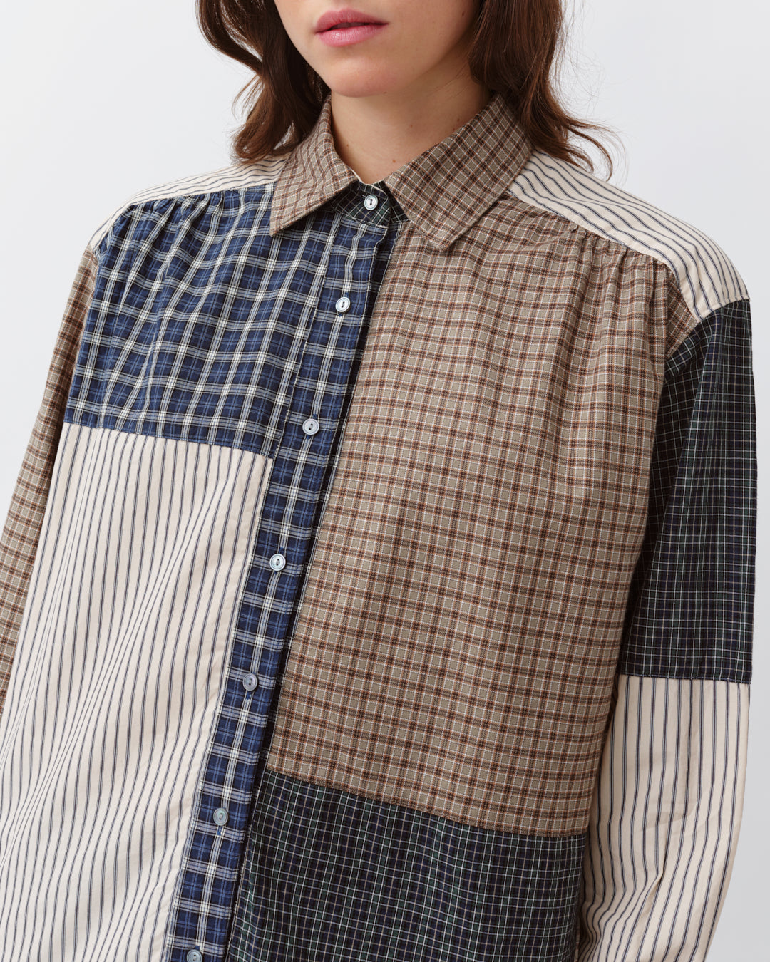 DIEGA CABIA chemise multicolore carreaux rayures