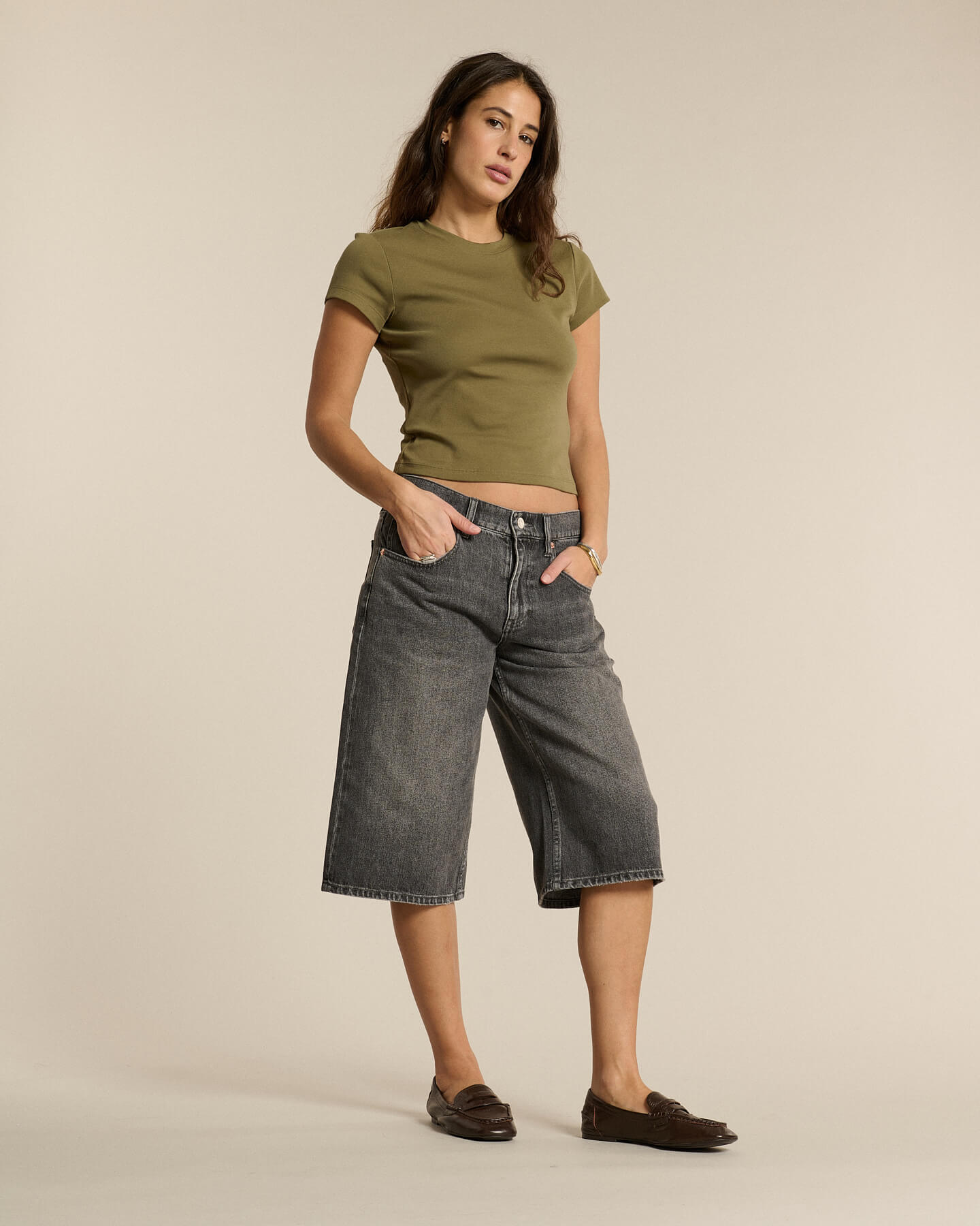 Labdip Kyoto Denim Dusty Grey bermuda gris droite