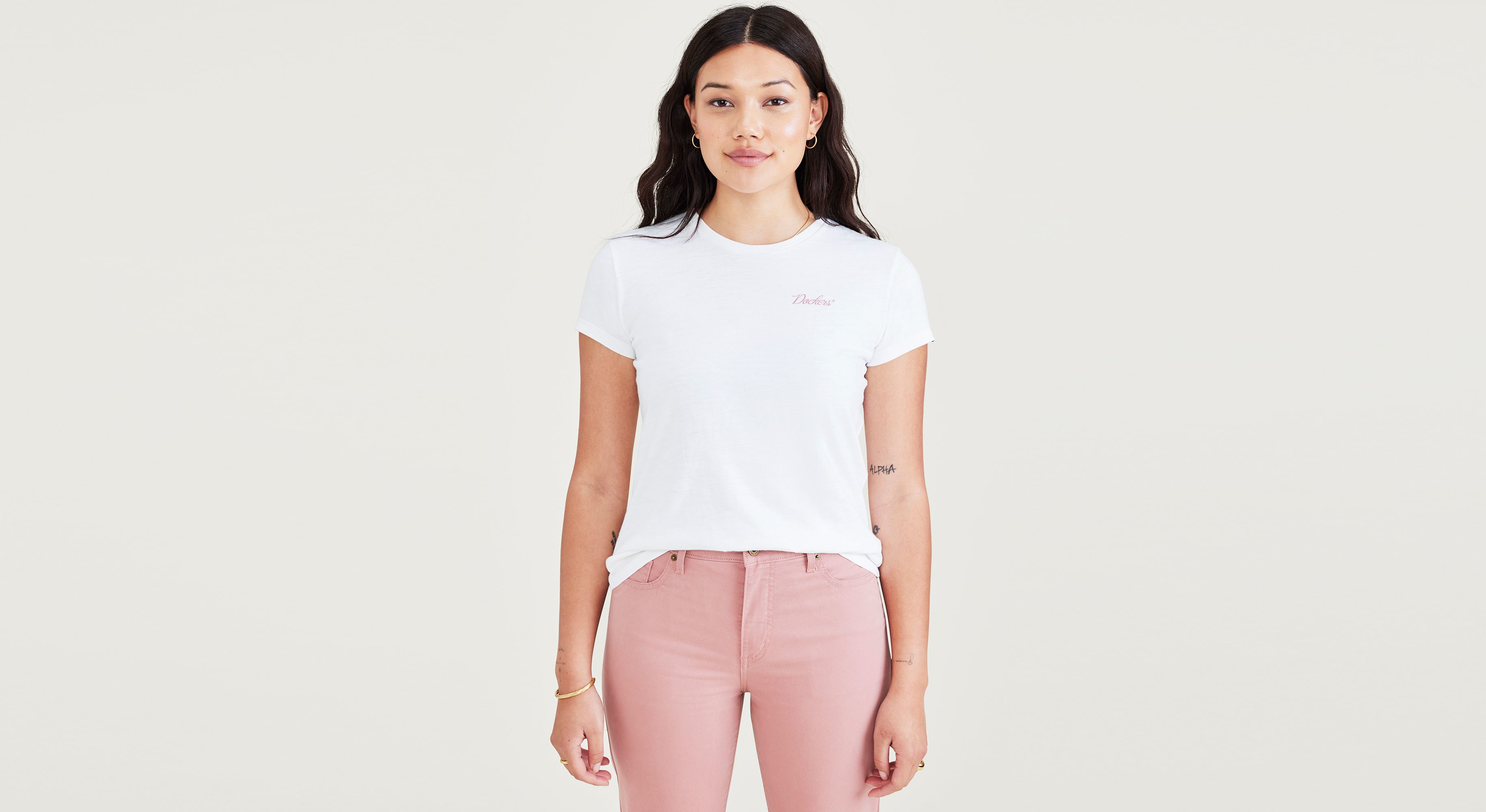 Dockers t-shirt femme graphic slim blanc recyclé