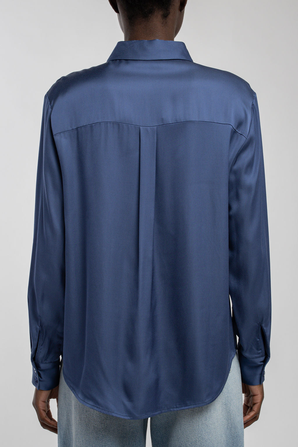 Teddy Smith C-LEO chemise indigo satin viscose