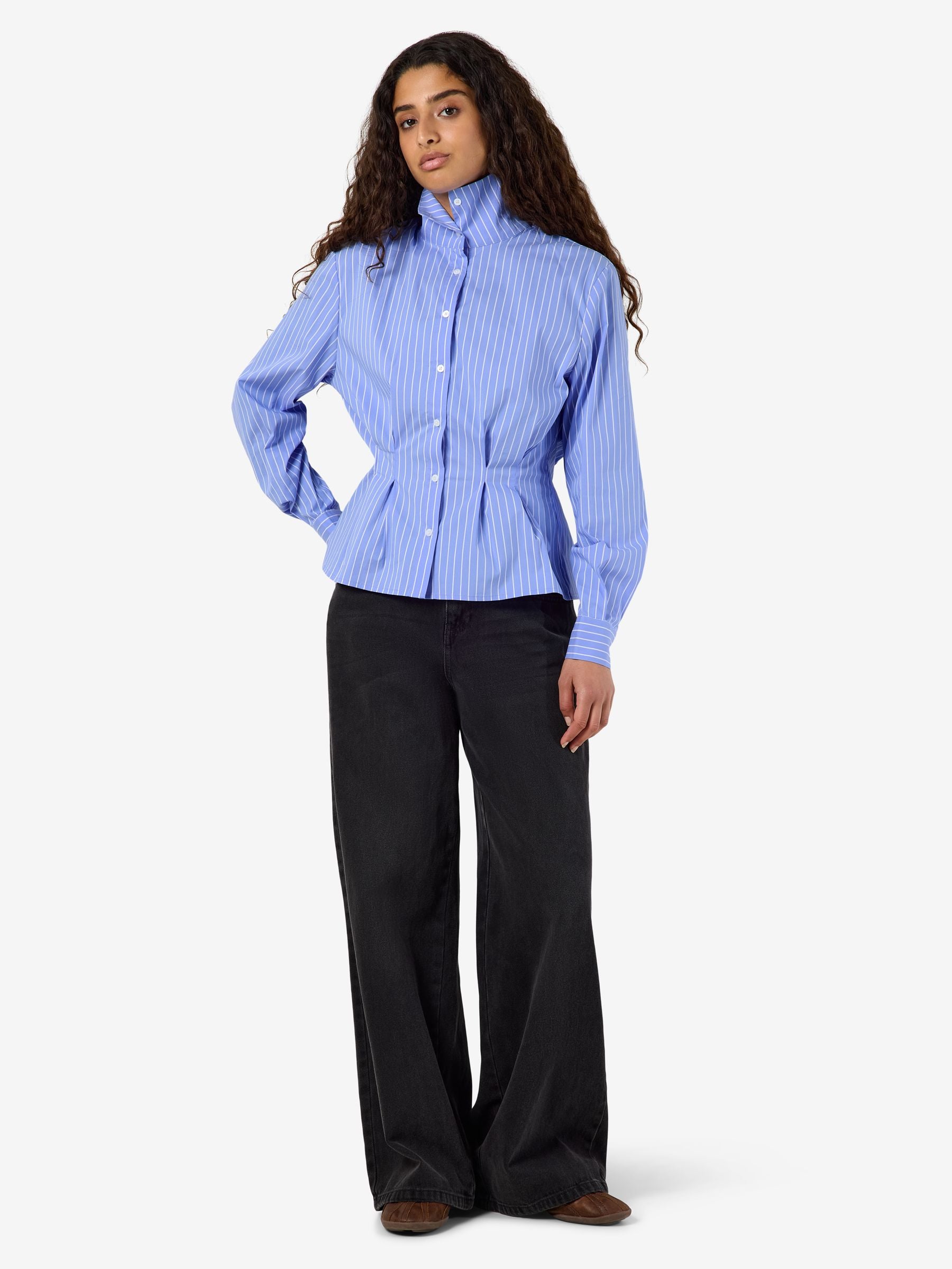 Noisy May chemise rayée slim taille froncée