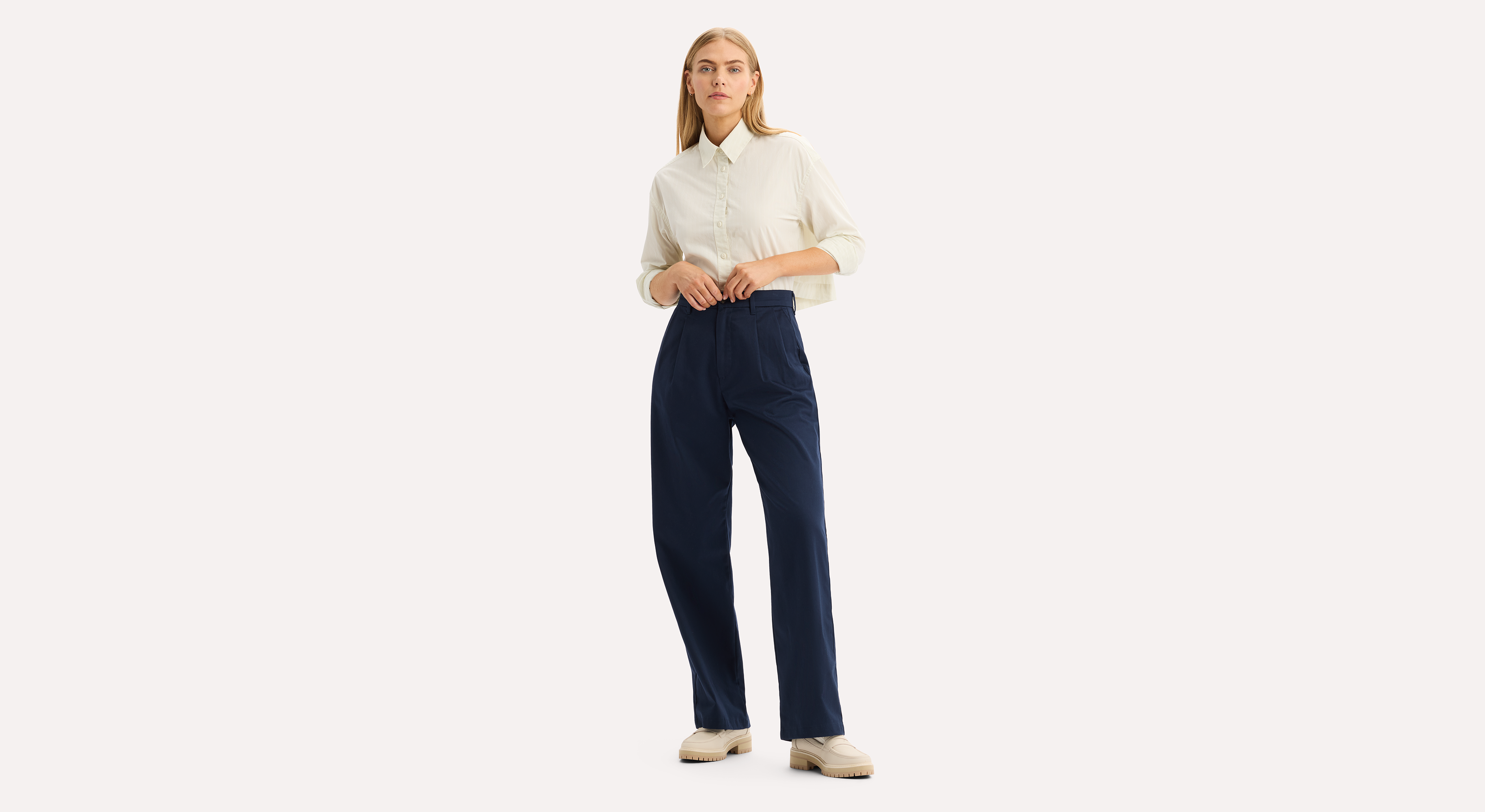 Dockers Signature khaki large taille haute bleu 28